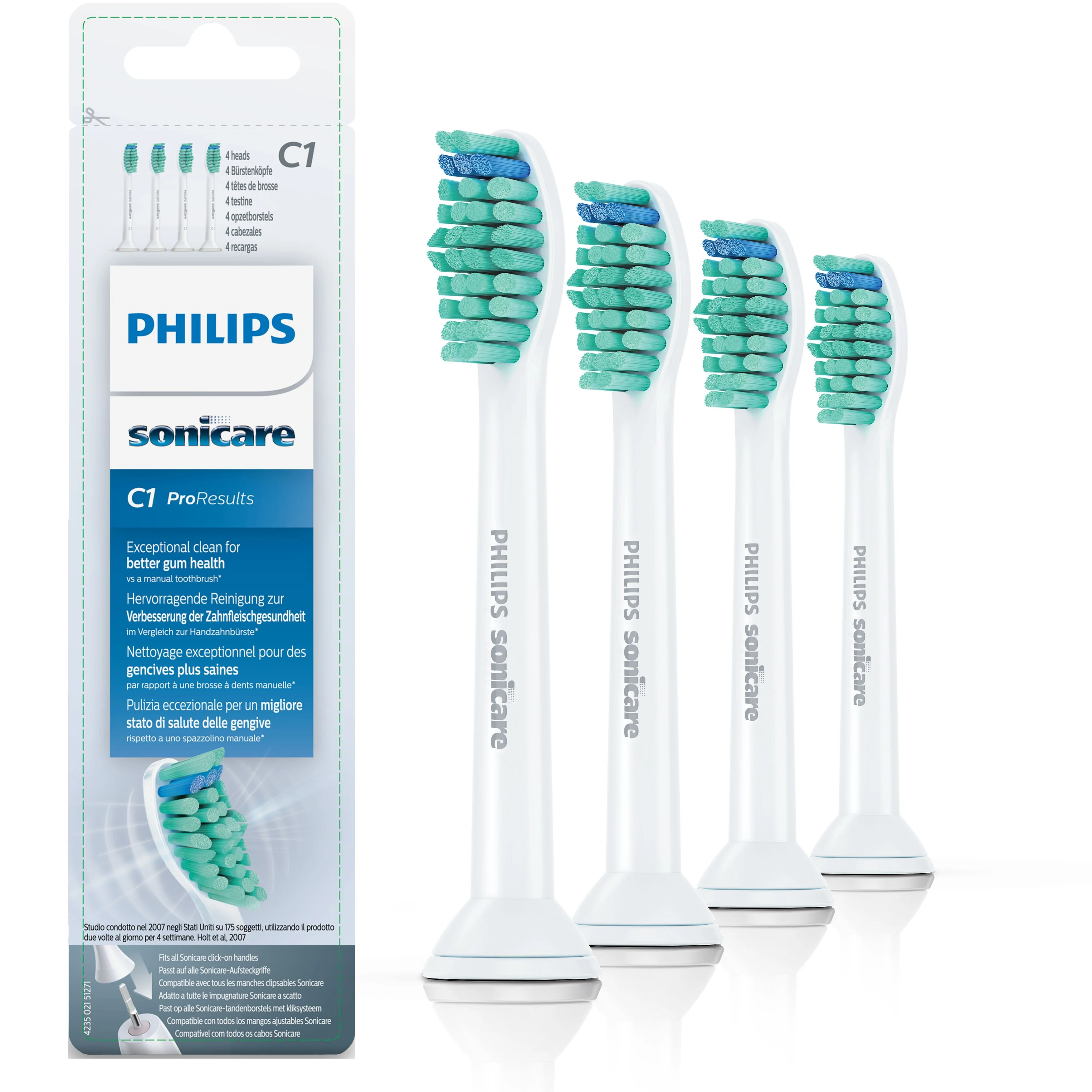 Philips Zahnbuerste Zubehoer Sonicare ProResults   weiss   4er Koerperpflege