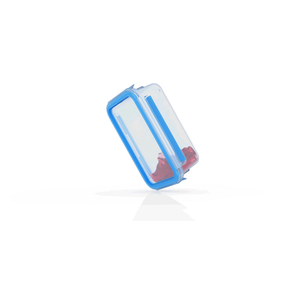 EMSA N1031600 Lebensmittelaufbewahrungsbehaelter Rechteckig Set 5 75 l Blau  Transparent 7 Stueck e  Kueche