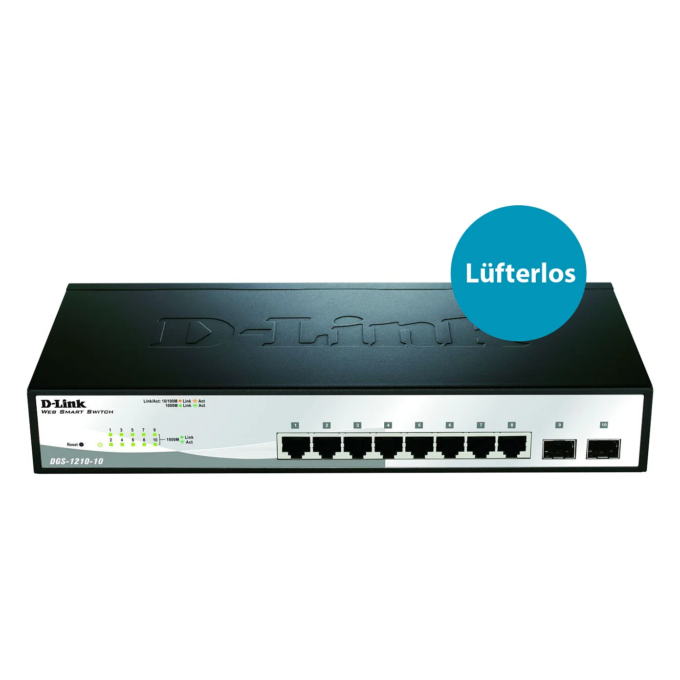 D Link DGS 1210 10 Managed L2 Gigabit Ethernet  10 100 1000  1U Schwarz  Grau Switches