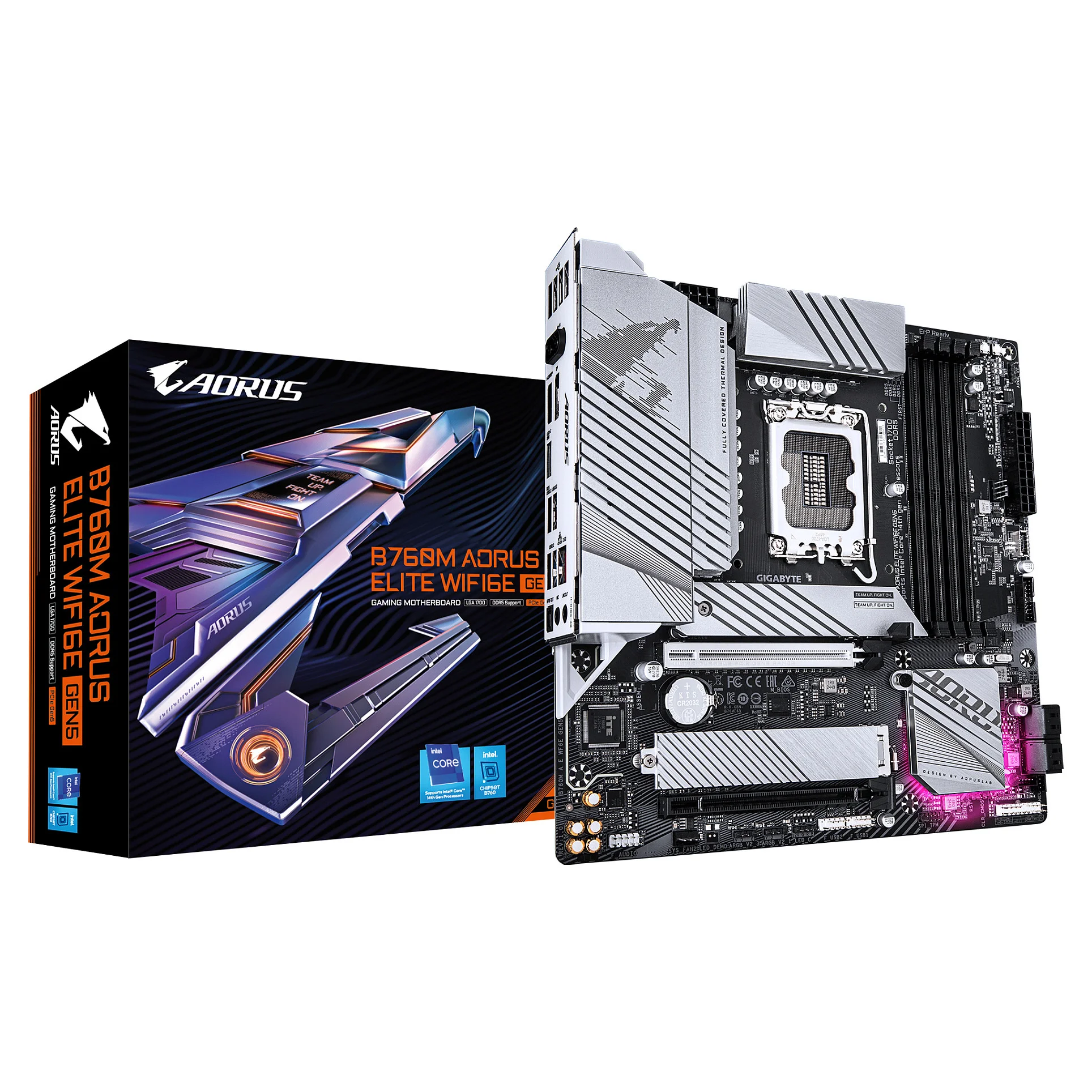 GIGABYTE B760M AORUS ELITE WIFI6E GEN5 Mainboard   Unterst tzt Intel Core Prozessoren der 14  Generation  12 1 1 Phasen Digital VRM  bis zu 5600 MHz DDR5  2 x PCIe 4 0 M 2  Wi Fi 6E  2 5 GbE LAN  USB 3 2 Gen 2x2 PC-Komponenten