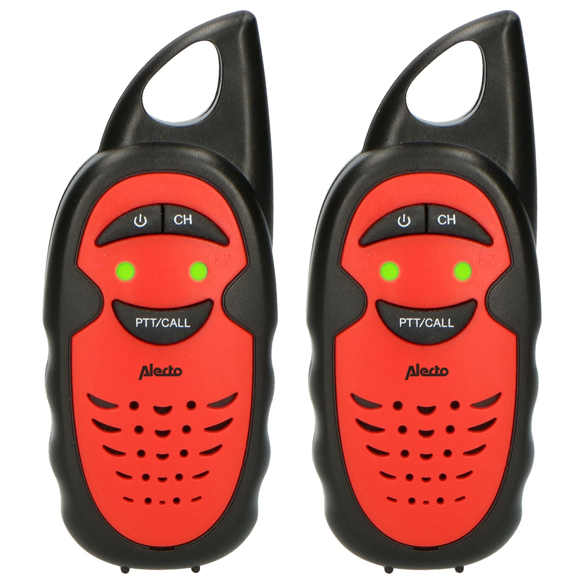 Alecto Walkie Talkie 2er Set fuer Kinder  3 km Reichw   Schwarz Ro Elektronikspielzeug