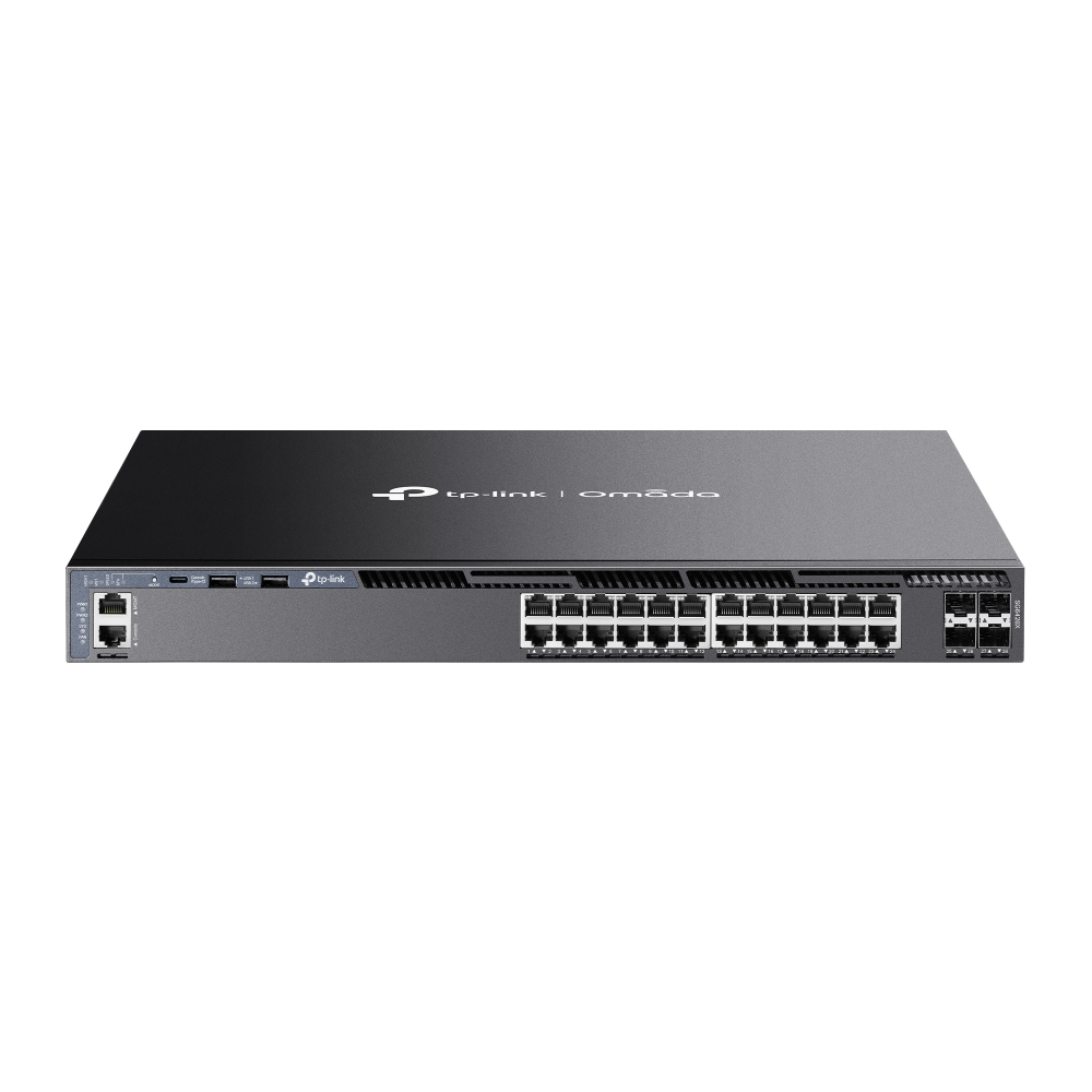 TP Link Omada SG6428X Netzwerk Switch Managed L3 Gigabit Ethernet  10 100 1000  1U Schwarz Switches Netzwerk
