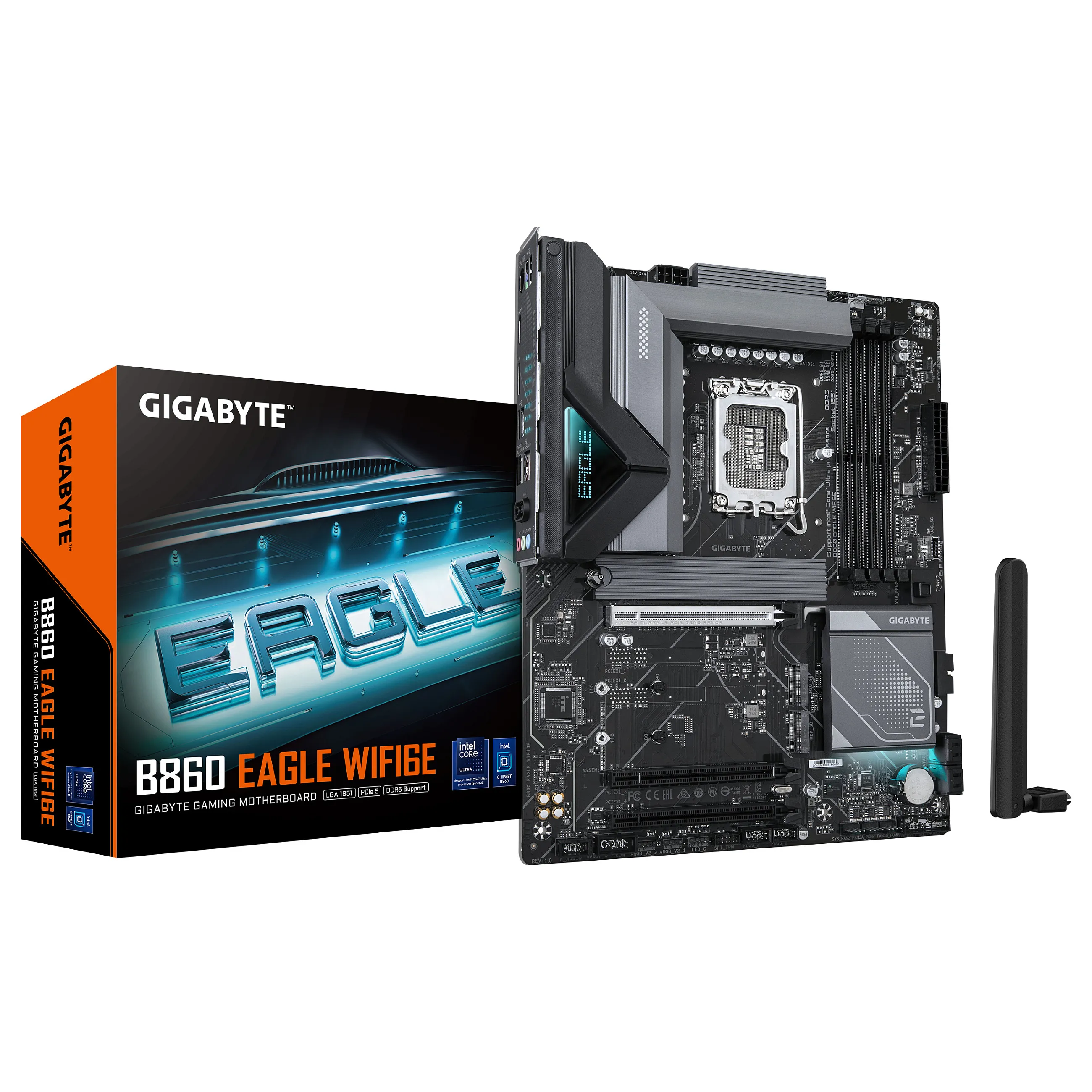 GIGABYTE B860 EAGLE WIFI6E Mainboard   Intel Core Ultra CPUs  12 1 2 1 Phasen VRM  bis zu 9066MHz DDR5  1xPCIe 5 0   2xPCIe 4 0 M 2  2 5 GbE LAN  WIFI 6E  USB 3 2 Gen 2x2 PC-Zubehoer