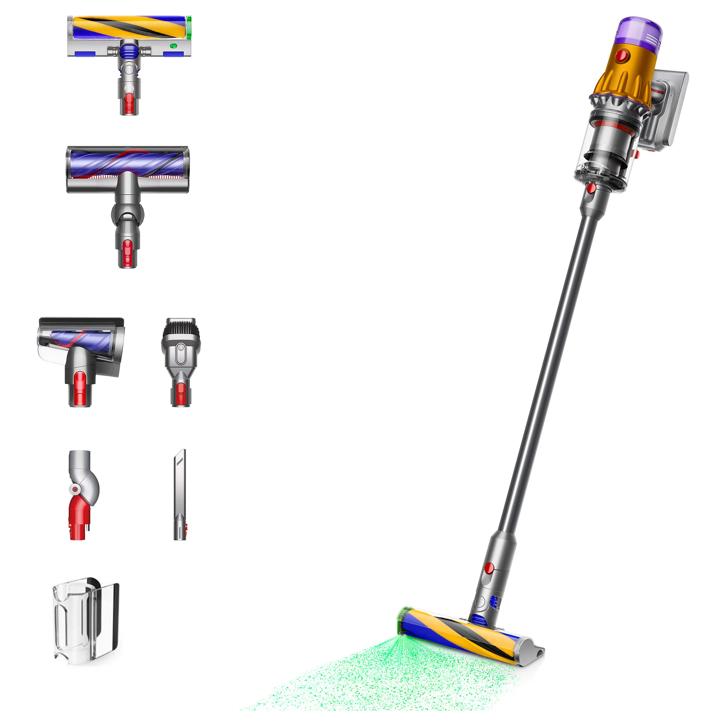 Dyson V12 Detect Slim Absolute Staubsauger nickel yellow Kuechenkleingeraete