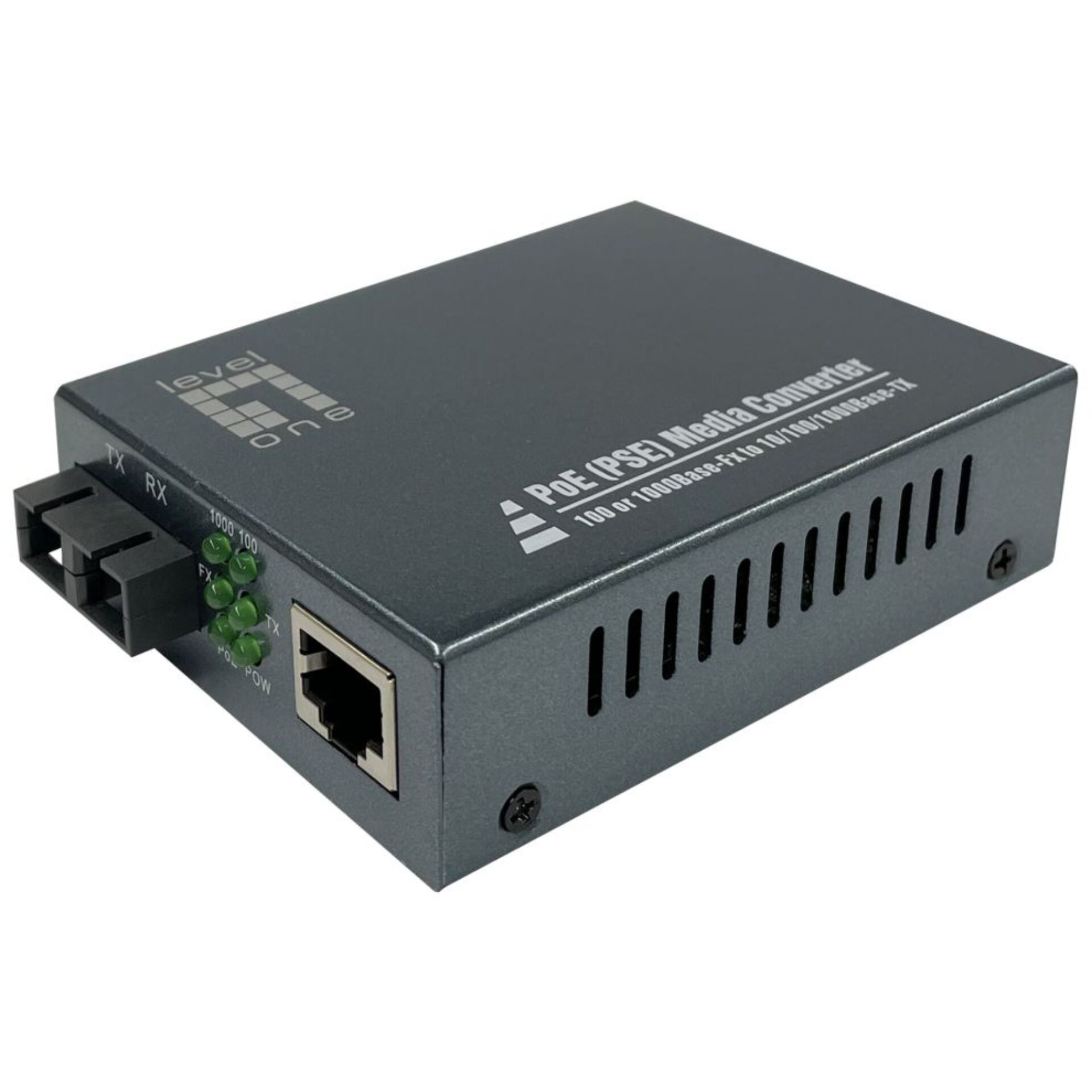 LevelOne Gigabit RJ45 zu SC Mediakonverter  PoE PSE  Single Mode Glasfaser  20km Medienkonverter