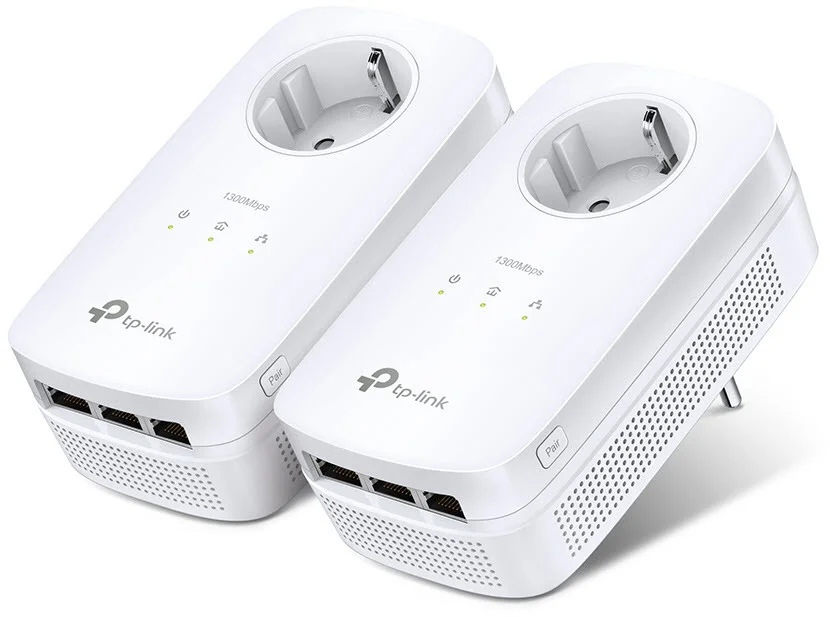 TP Link AV1300 Gigabit Powerline Adapter KIT mit Steckdose Netzwerk-Adapter / Netzwerk-Karten