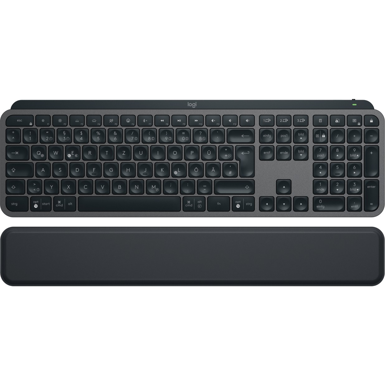 Logitech MX Keys S USB Graphite QWERTZ DE Palm Rest Tastaturen & Maeuse