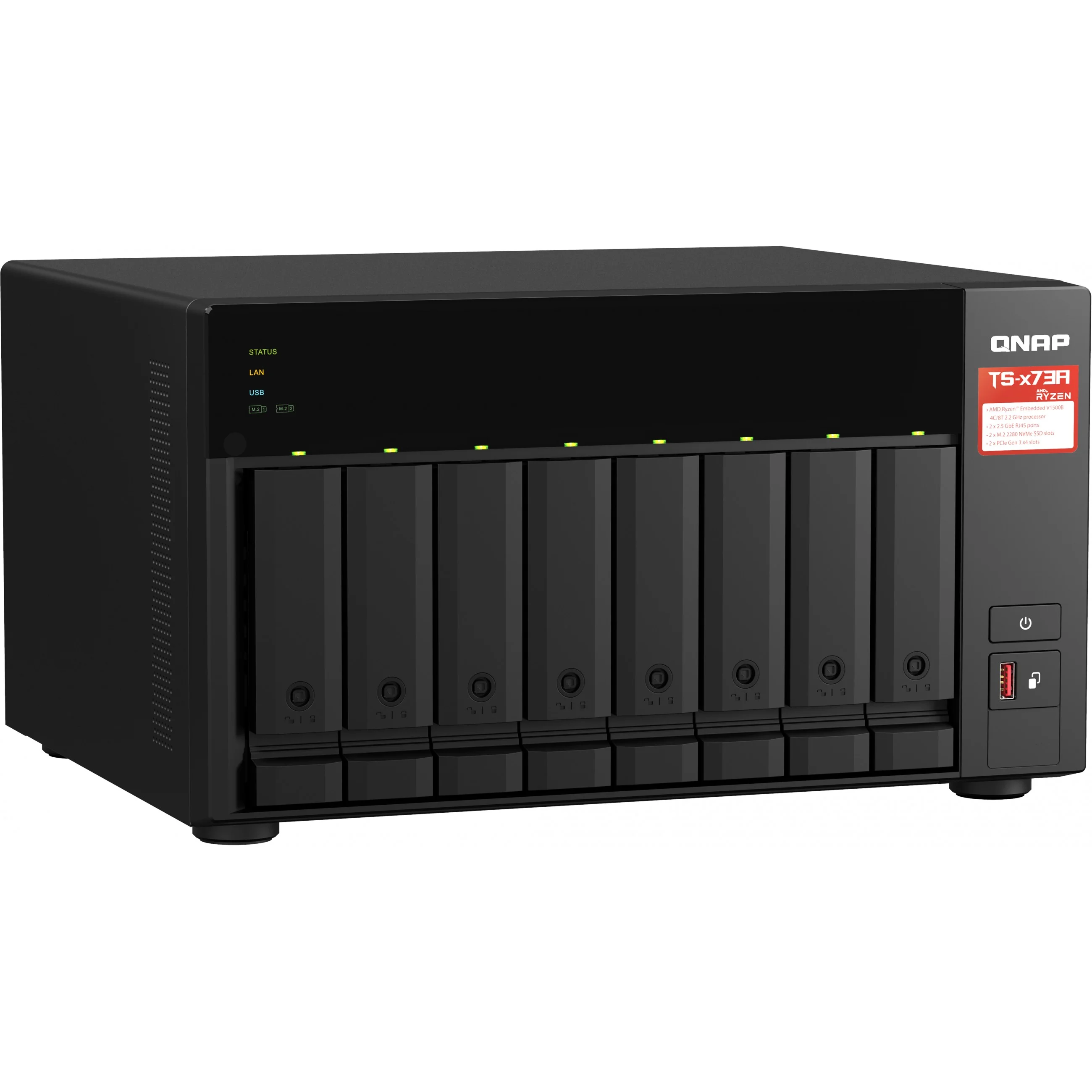 QNAP TS 873A 8G 8 Bay NAS Storage Server 8 Bay Enclosure Netzwerkgeraet