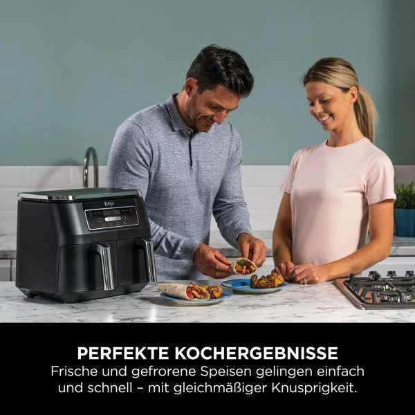 Ninja AF200EU Foodi 4 in 1 Dual Zone Heissluftfritteuse Kuechenkleingeraete