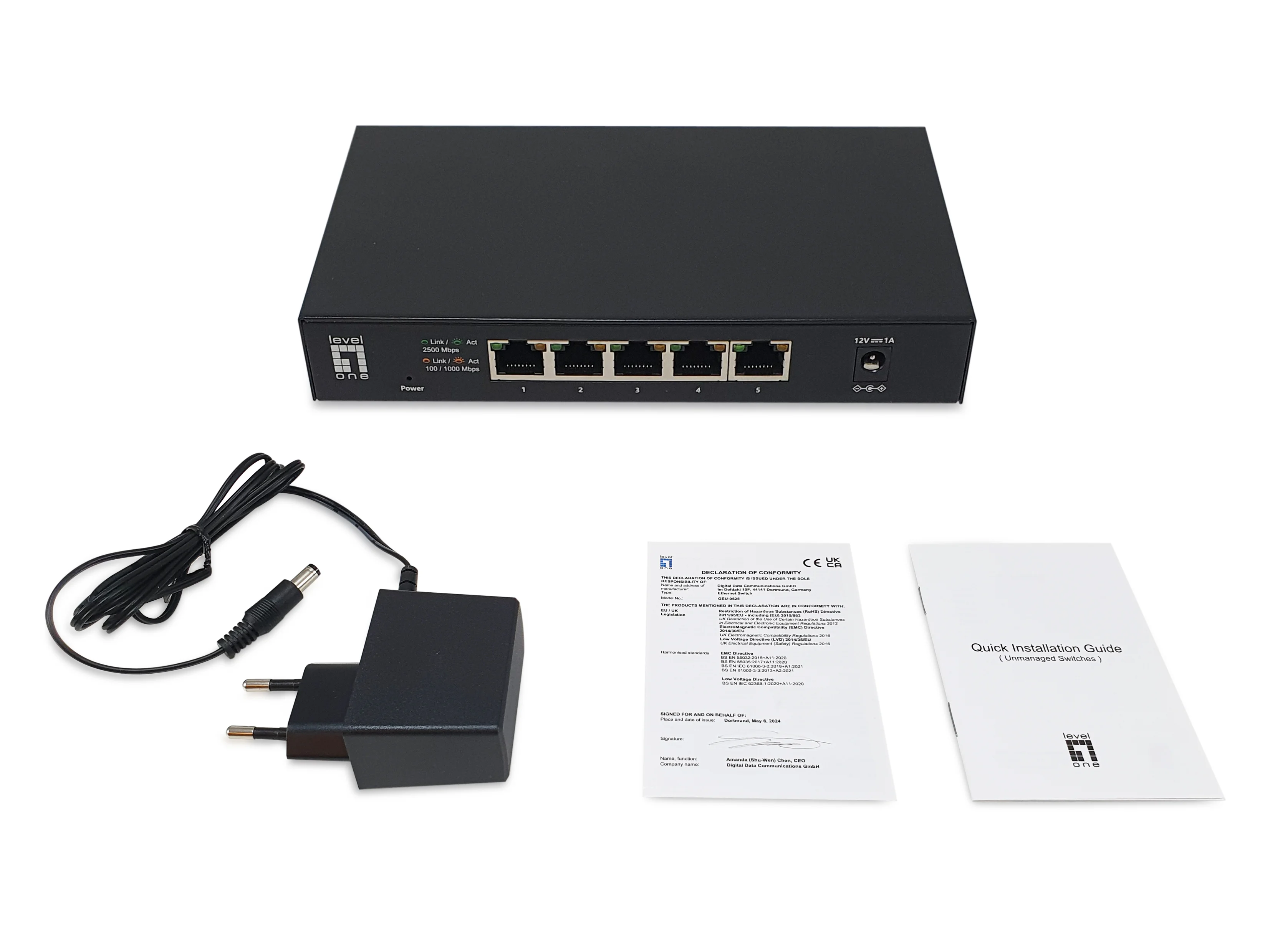 LevelOne 5 Port Unmanaged 2 5 Gigabit Ethernet Switch Switches
