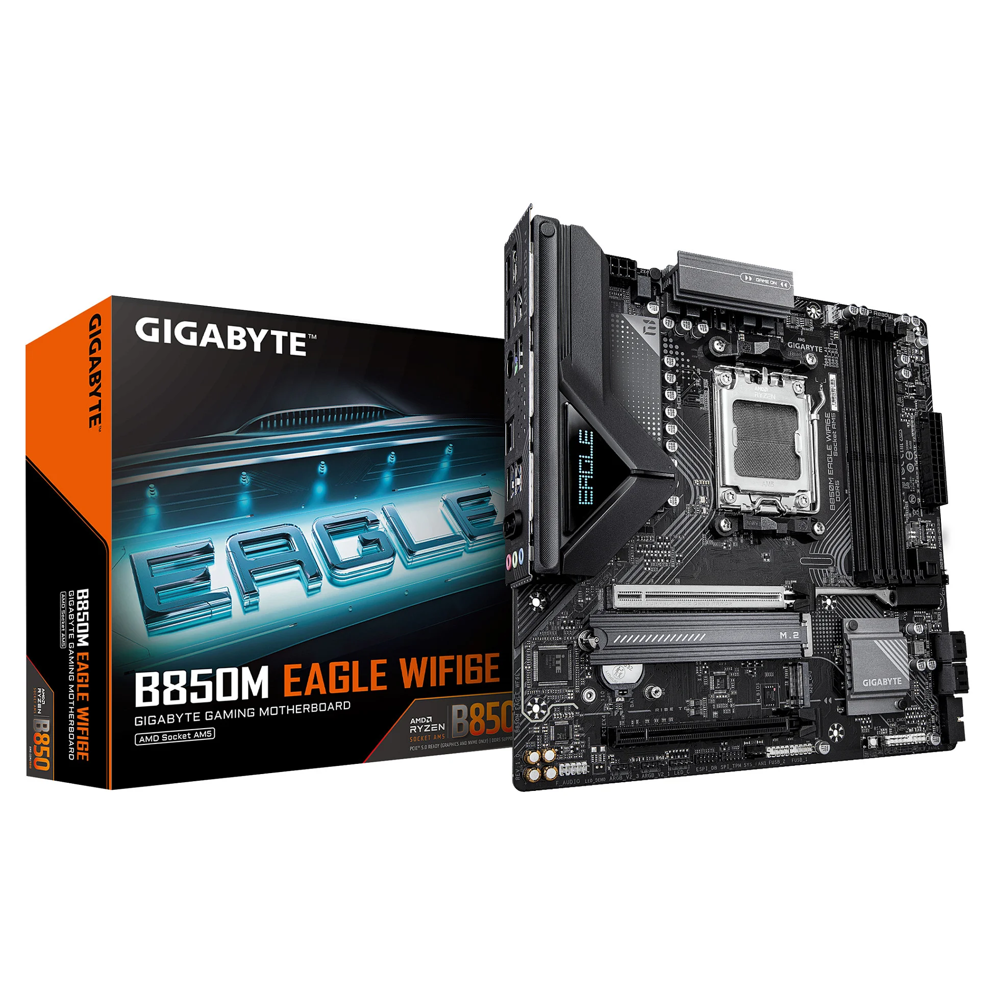 GIGABYTE B850M EAGLE WIFI6E Mainboard   AMD Ryzen 9000 Serie CPUs  8 2 2 Phasen Digital VRM  bis zu 8200MHz DDR5  OC   1xPCIe 5 0   1xPCIe 4 0 M 2  Wi Fi 6E  2 5GbE LAN  USB 3 2 Gen 2 PC-Komponenten