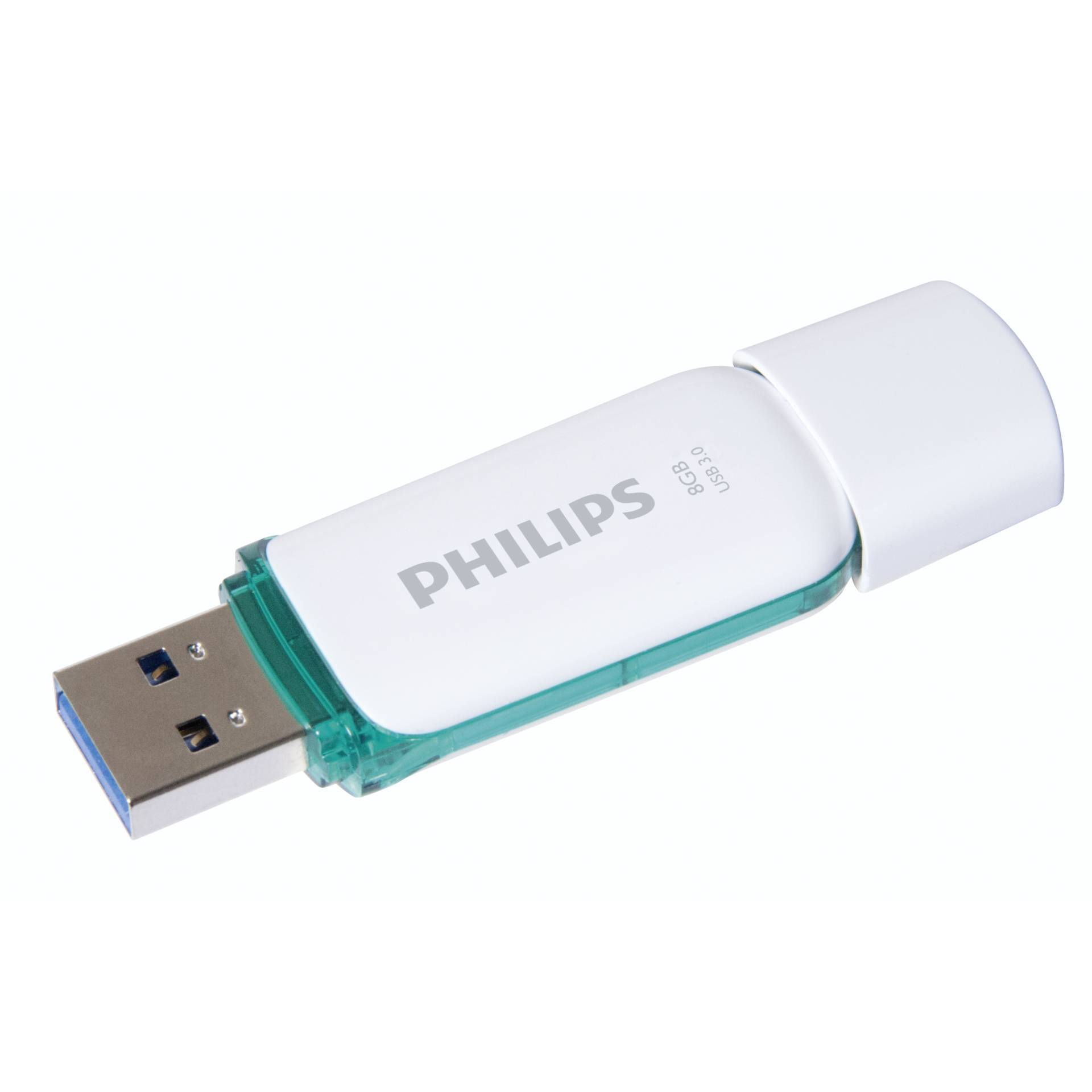 Philips FM08FD75B USB Stick 8 GB USB Typ A 3 2 Gen 1  3 1 Gen 1  Tuerkis  Weiss Speichermedien
