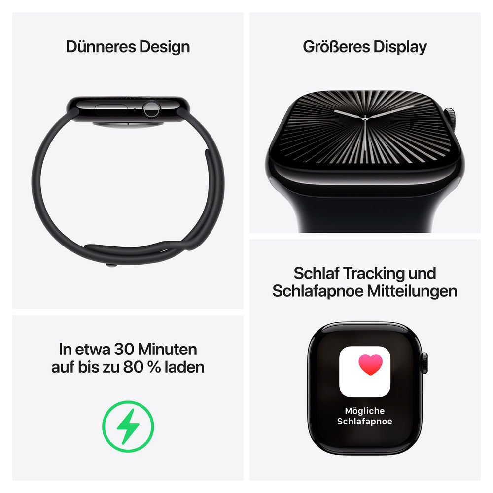 Apple watch series 10 gps   cellular 46mm natural titanium case with stone grey sport band   m l Smartwatches & Fitnesstracker