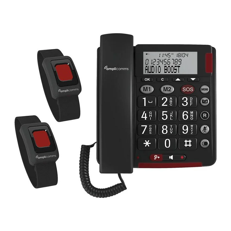 amplicomms BigTel 50 Alarm Plus Notrufarmband Duo dunkelgrau Smartphones