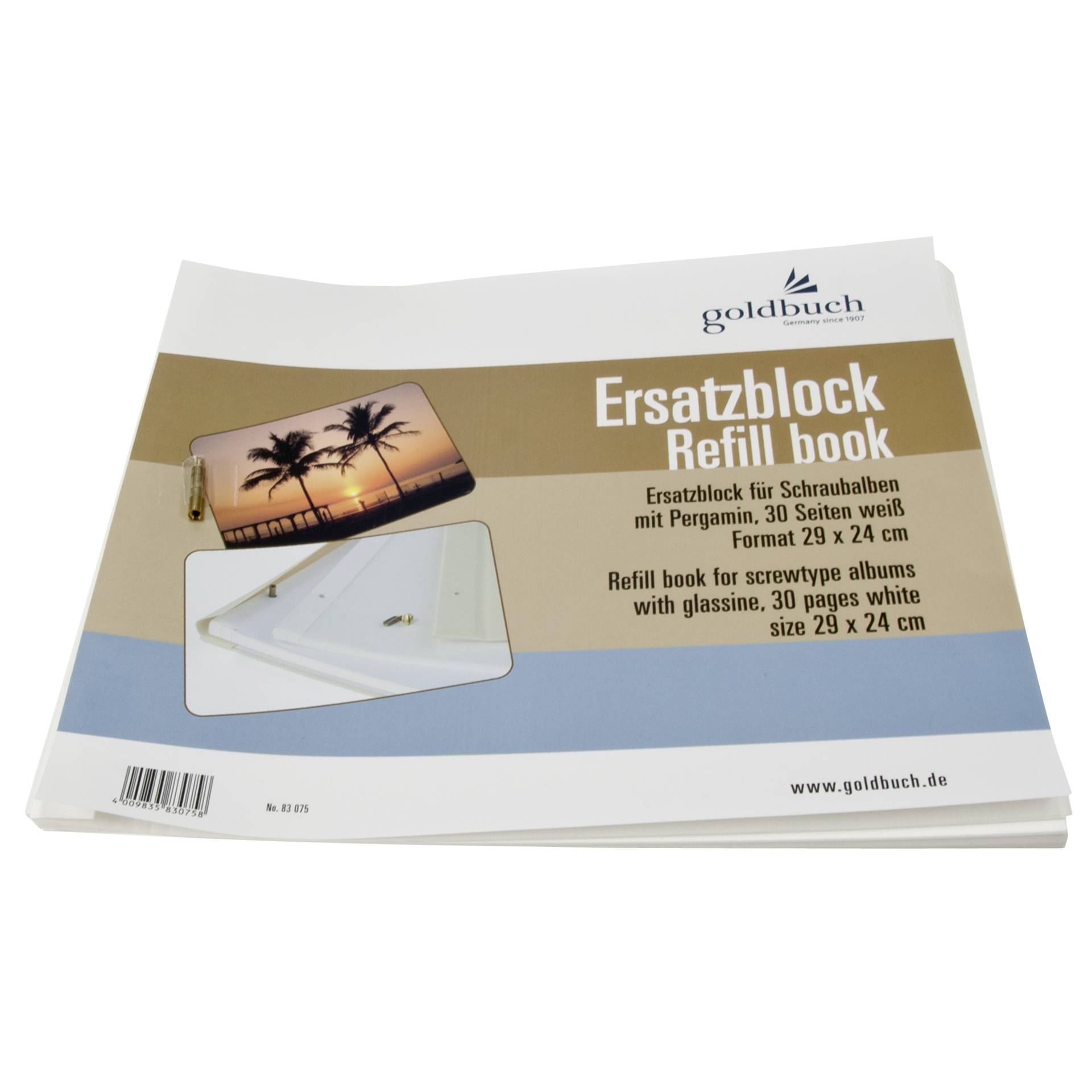 Goldbuch Ersatzblock 29x24 30 Seiten weiss   Schrauben 83075 Kamera & Foto