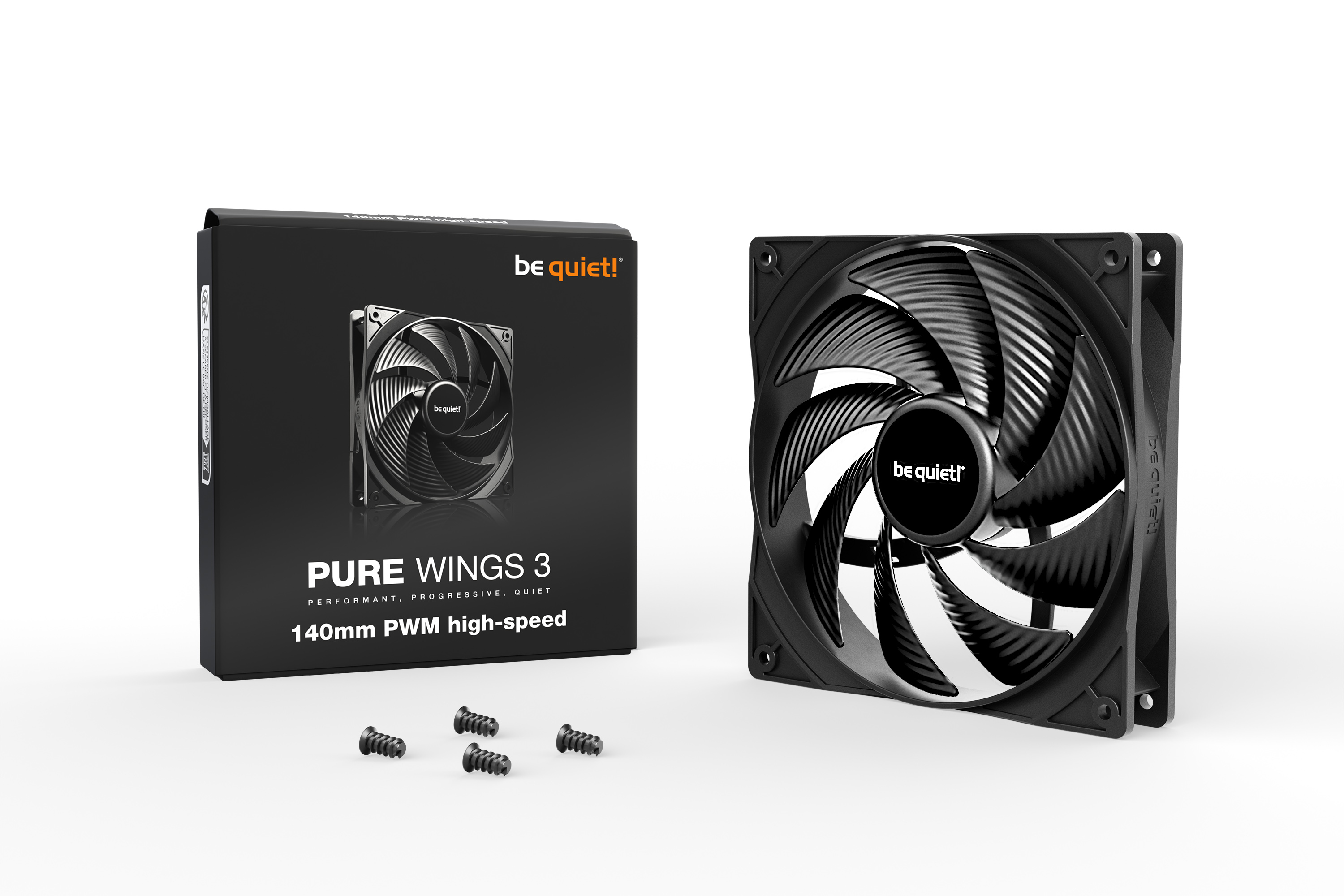 be quiet  Pure Wings 3 140mm PWM high speed Computergehaeuse Ventilator 14 cm Schwarz 1 Stueck e  PC-Zubehoer
