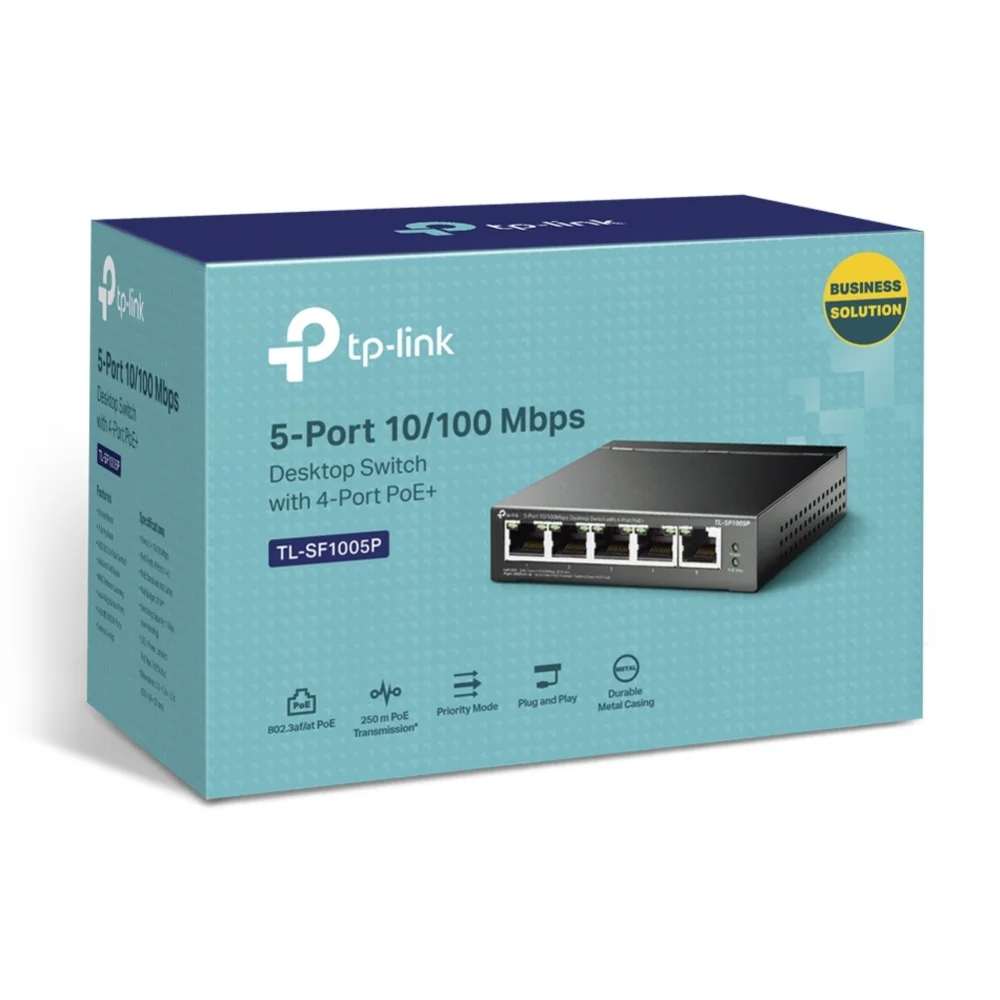 TP Link 5 Port 10 100Mbps Desktop Switch mit 4 Port PoE  Switches