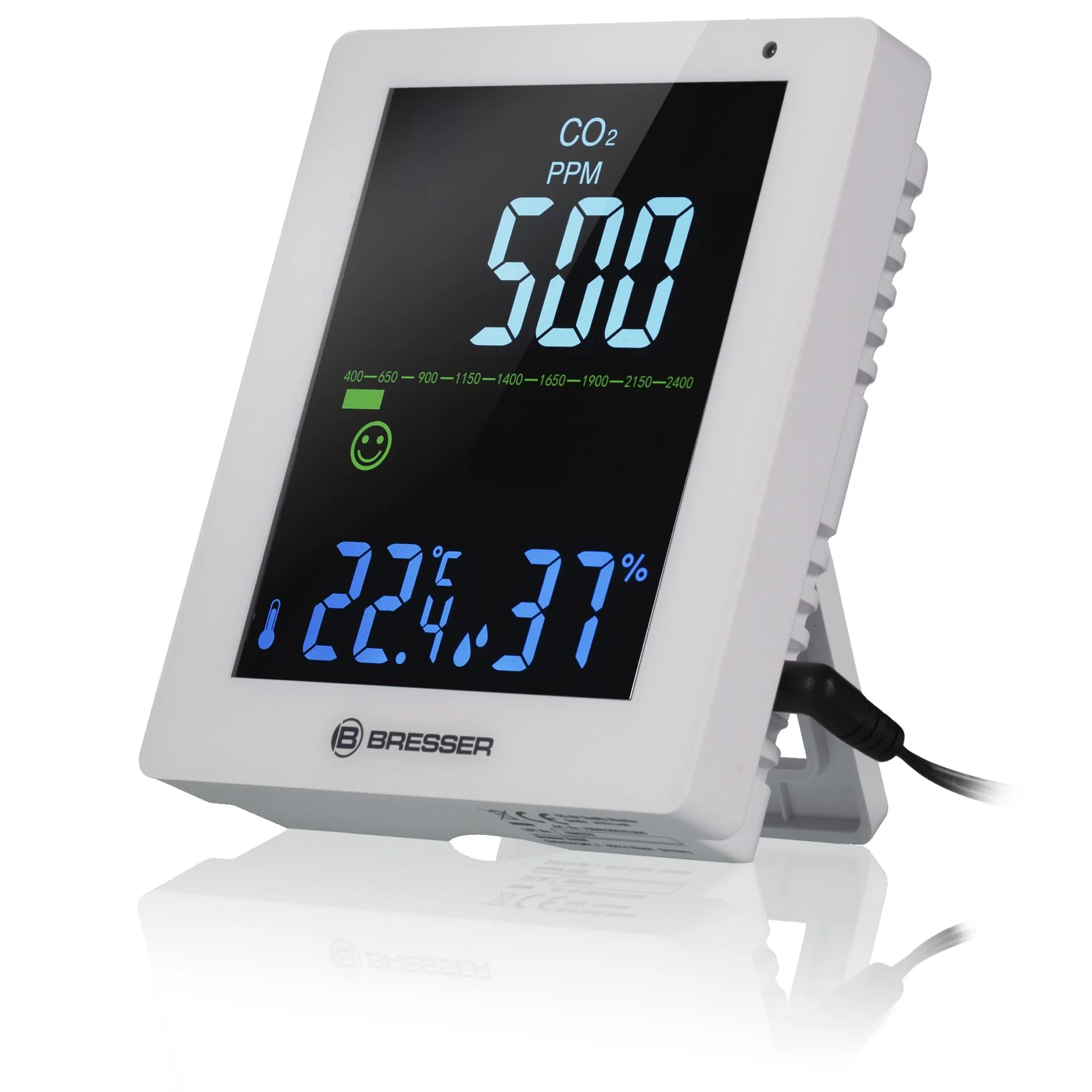Bresser CO  Luftqualitaetsmonitor weiss CO2- & Luftqualitaets-Sensoren