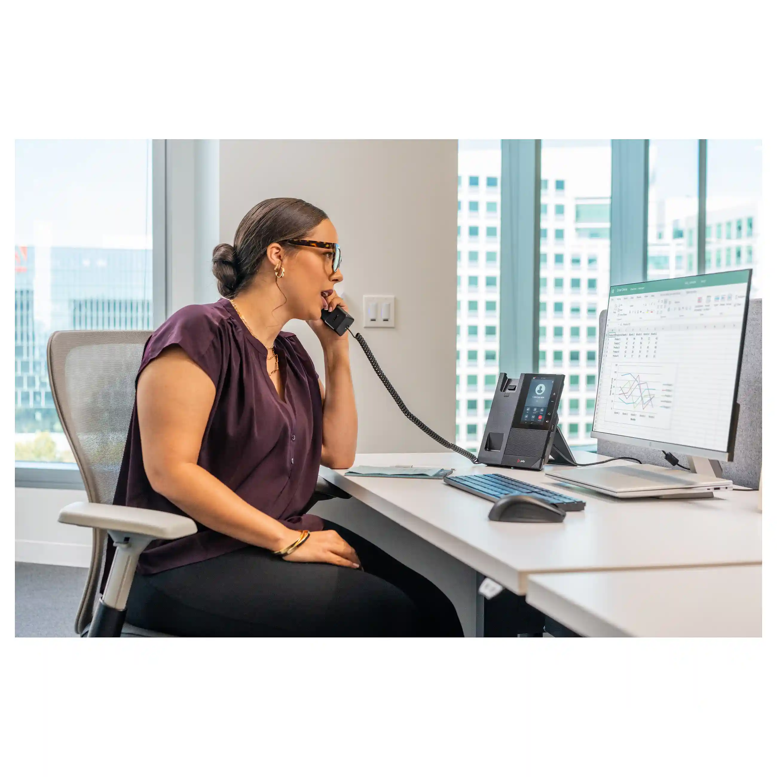 HP Poly CCX 505 Business Medientelefon fuer Microsoft Teams und PoE faehig Netzwerk