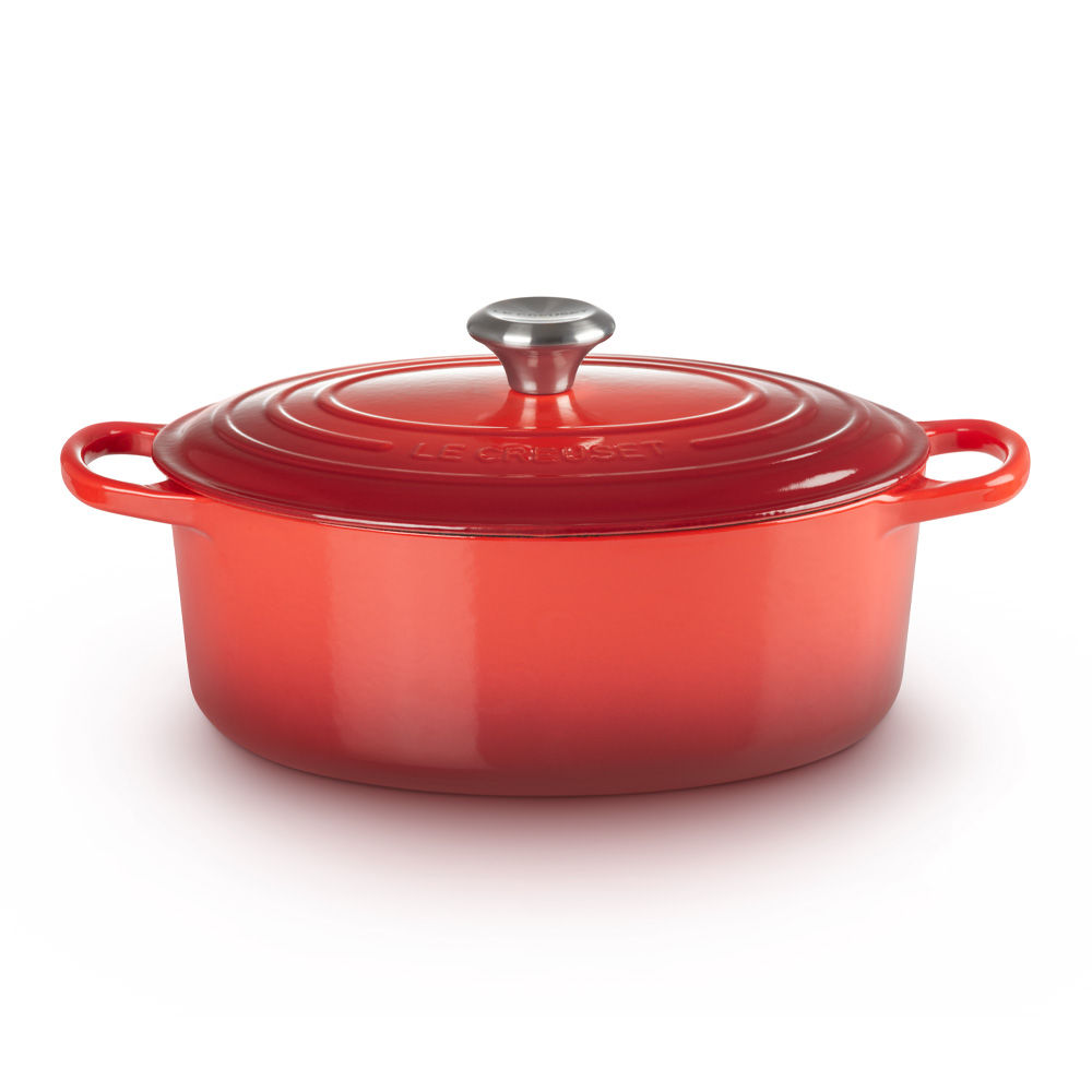 Le Creuset Signature Braeter oval 29 cm kirschrot Kuechenkleingeraete