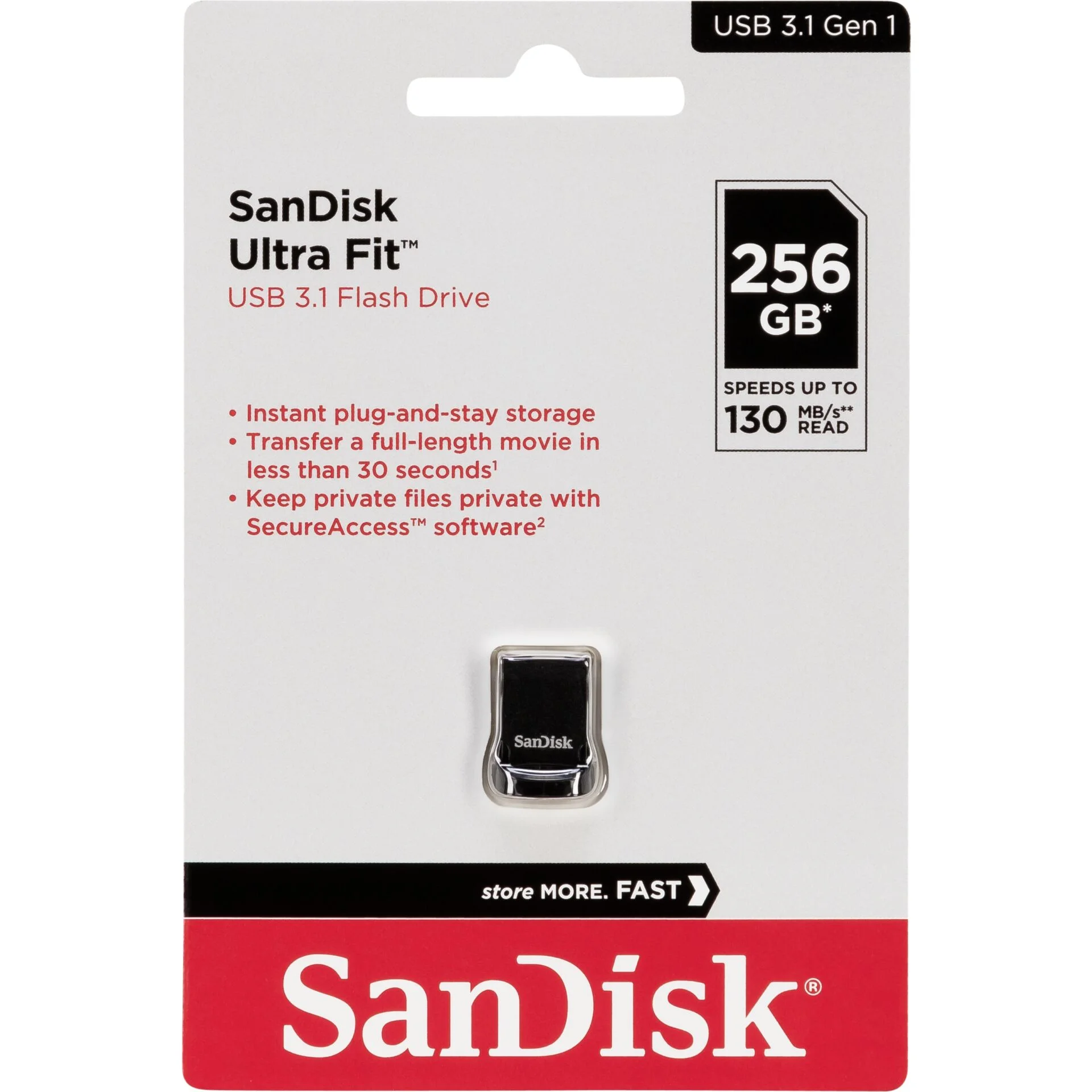 SanDisk stick 256gb usb 3 1 ultra fit black Speichermedien
