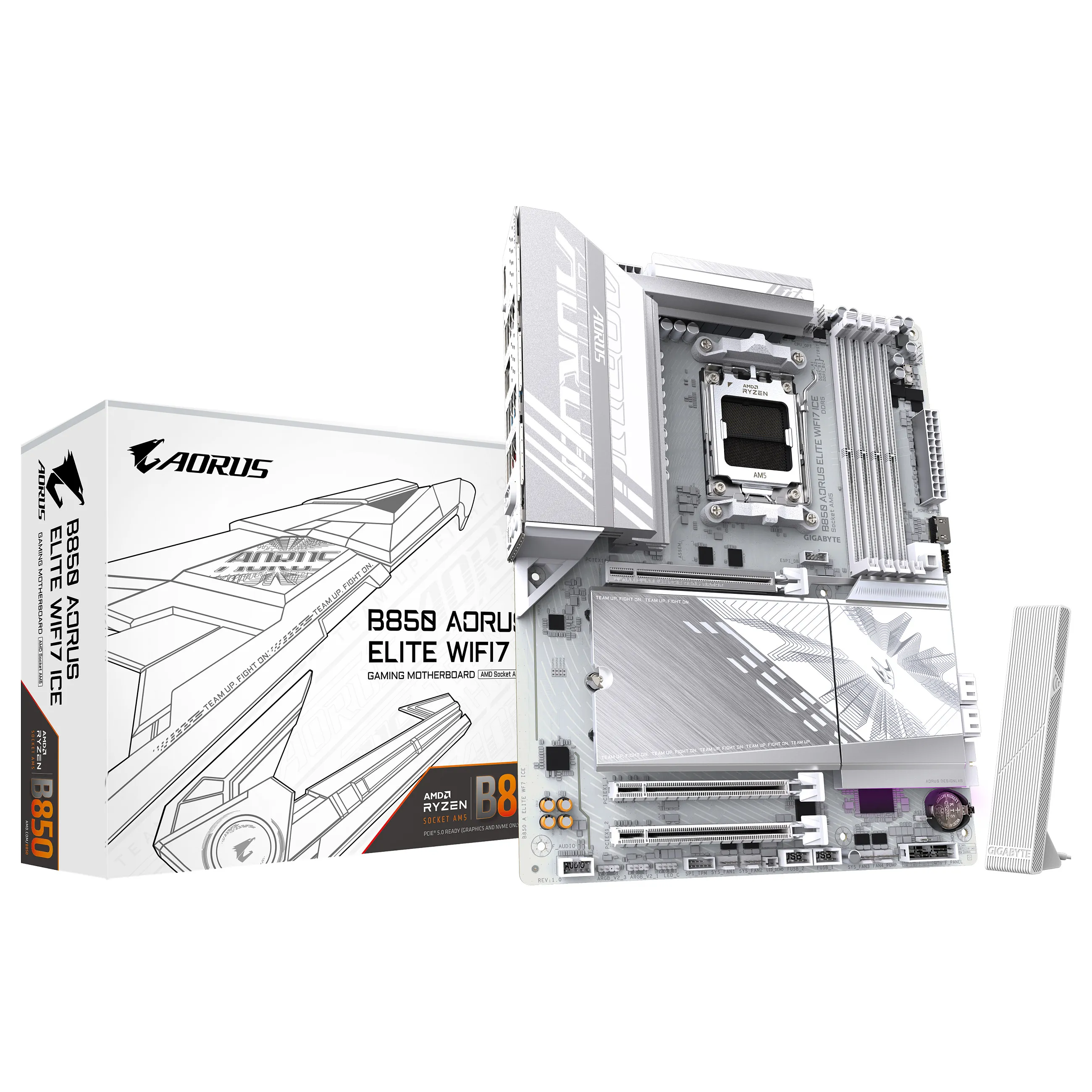 GIGABYTE B850 AORUS ELITE WIFI7 ICE Motherboard   AMD Ryzen 9000 Serie CPUs  14 2 2 Phasen digitales VRM  bis zu 8200MHz DDR5  OC   1xPCIe 5 0   2xPCIe 4 0 M 2  2 5 LAN  WIFI 7  USB 3 2 Gen 2x2 PC-Zubehoer