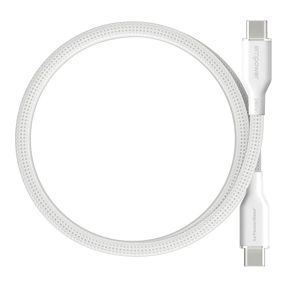 PanzerGlass empower  by   Magnetic 240W USB C to USB C Kabel   USB 2 0   1 5M  Silber Weiss Akkus Powerbanks & Kabel