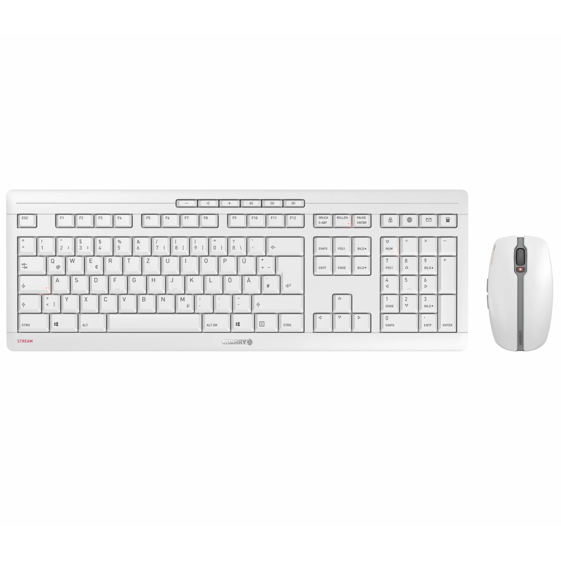 CHERRY Stream Desktop Recharge Tastatur Maus enthalten Universal RF Wireless QWERTZ Deutsch Grau Tastaturen & Maeuse