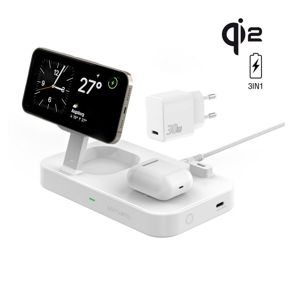 4SMARTS qi2 ladestation trident weiss Akkus Powerbanks & Kabel
