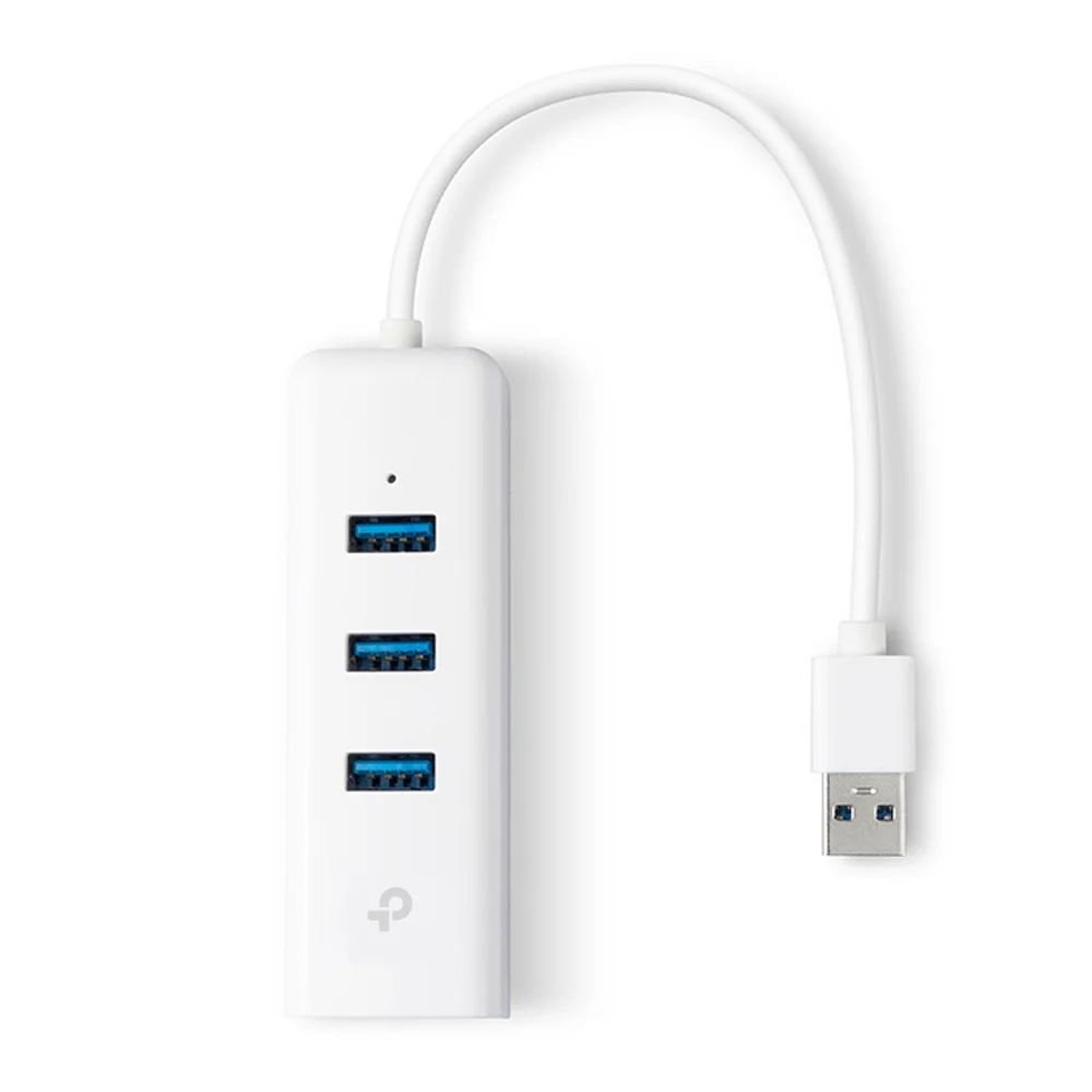 TP Link 3 Port USB3 0 Hub   Gigabit Ethernet Adapter Switches