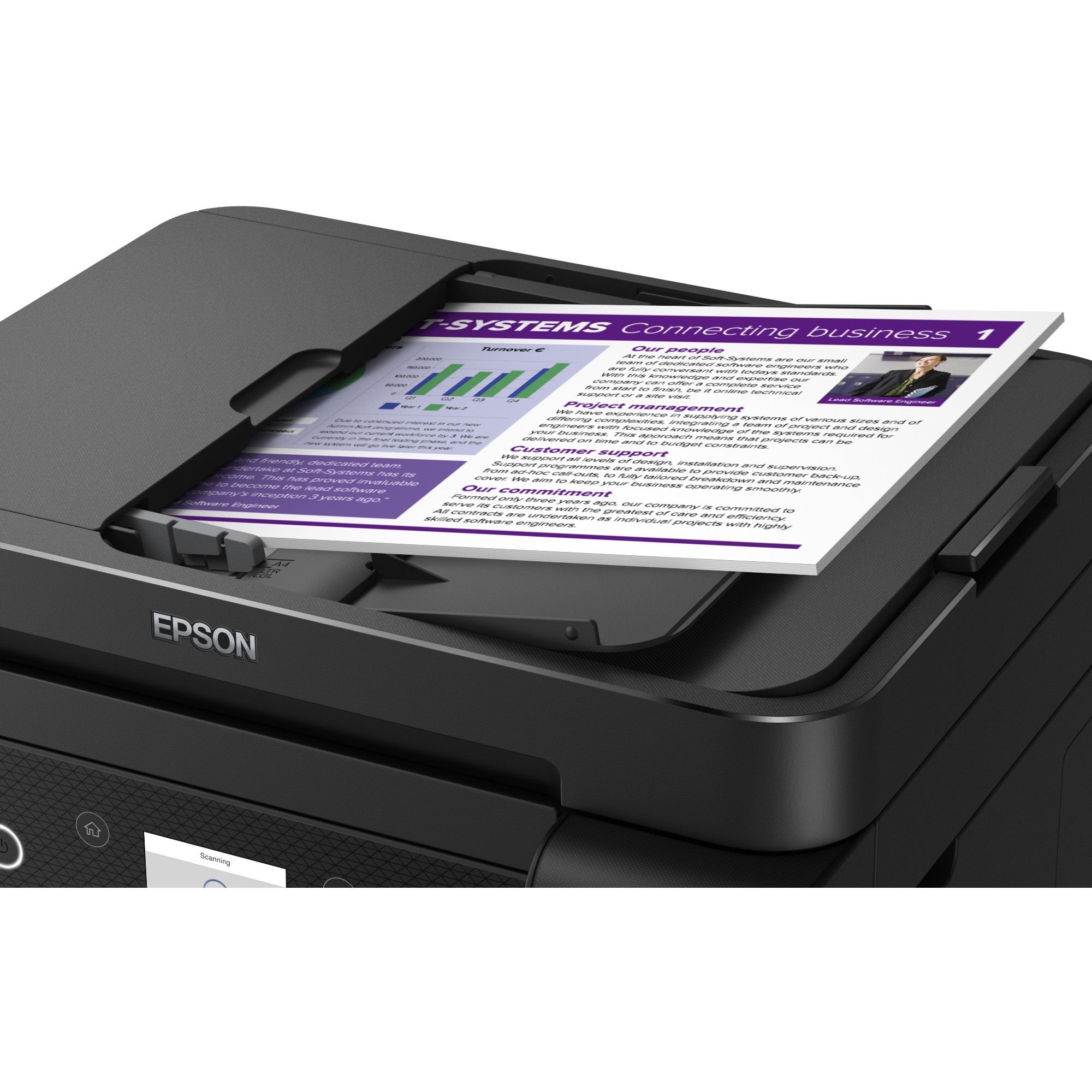Epson T EcoTank ET 3850 Tintenstrahldrucker 3in1 A4 WiFi WLAN ADF Duplex Drucker & Scanner