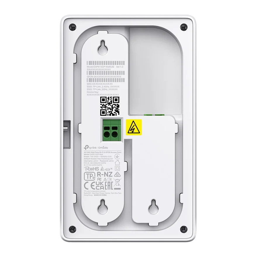 TP Link Omada EAP625GP WallAX1800 Wi Fi 6 Wall Plate GPON Access Point Access Points