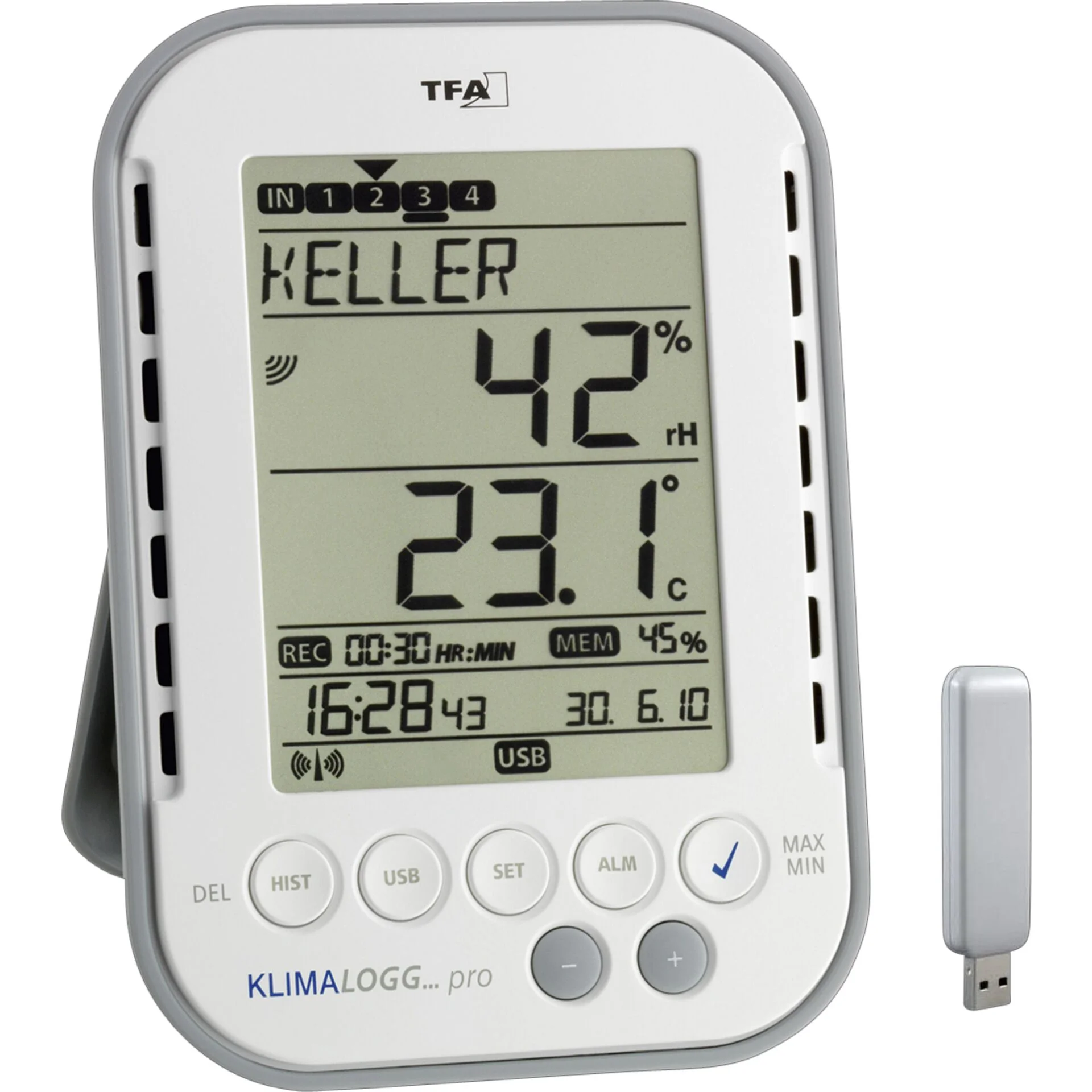 TFA 303039IT Hygrologg Pro Thermo Hygrometer Wetterstationen