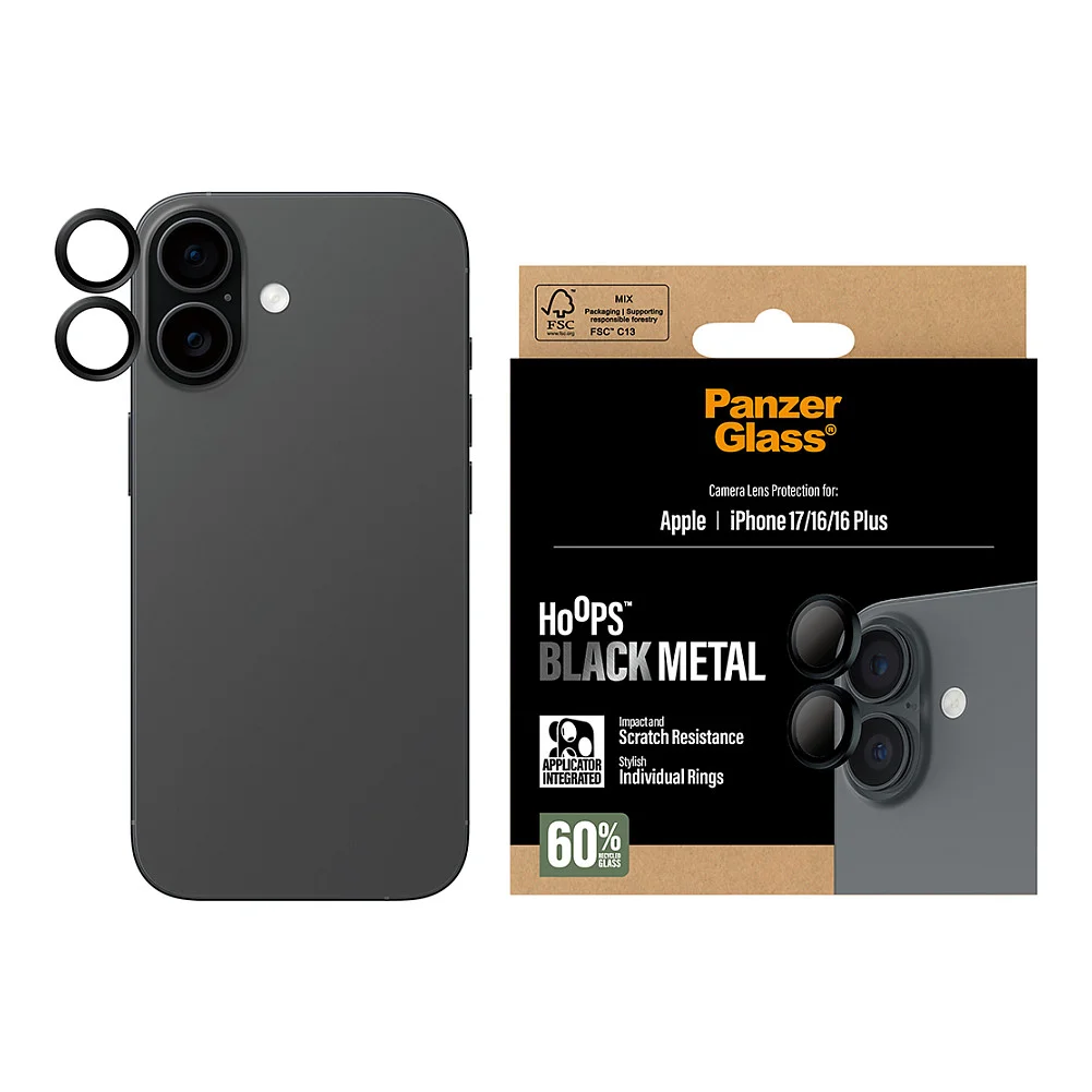 PanzerGlass   Hoops  Kameraschutz Schwarz iPhone 17   iPhone 16   16 Plus Notebook & Tablet Zubehoer