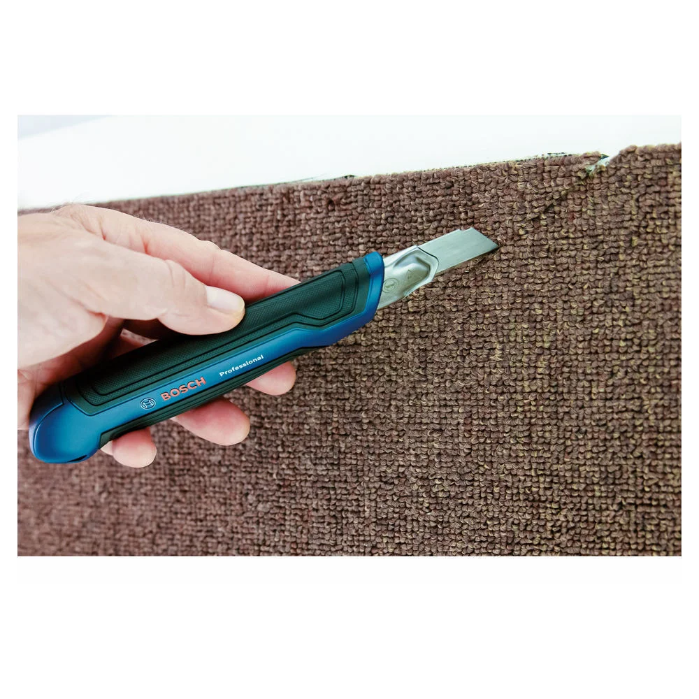Bosch 1 600 A02 7M4 Teppichmesser Blau  Edelstahl Messer mit klappbarer Klinge Bohrer & Schrauber