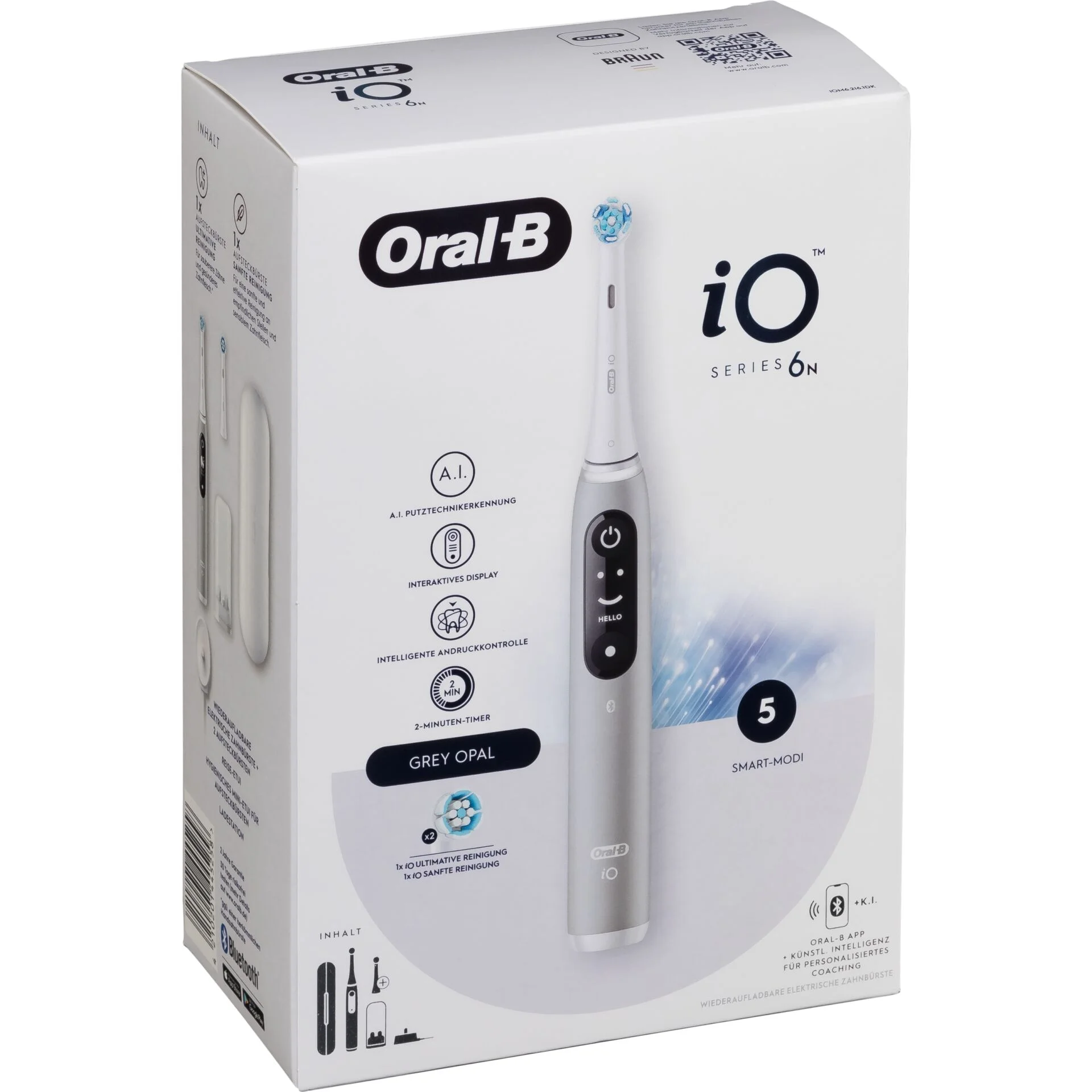 Oral B iO Series 6N Elektrische Zahnbuerste Grey Opal Zahnpflege