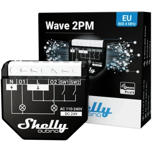 Shelly Relais ZollWave 2PMZoll max  16A 2 Kanaele Unterputz Messfunktion Smart Home Zubehoer