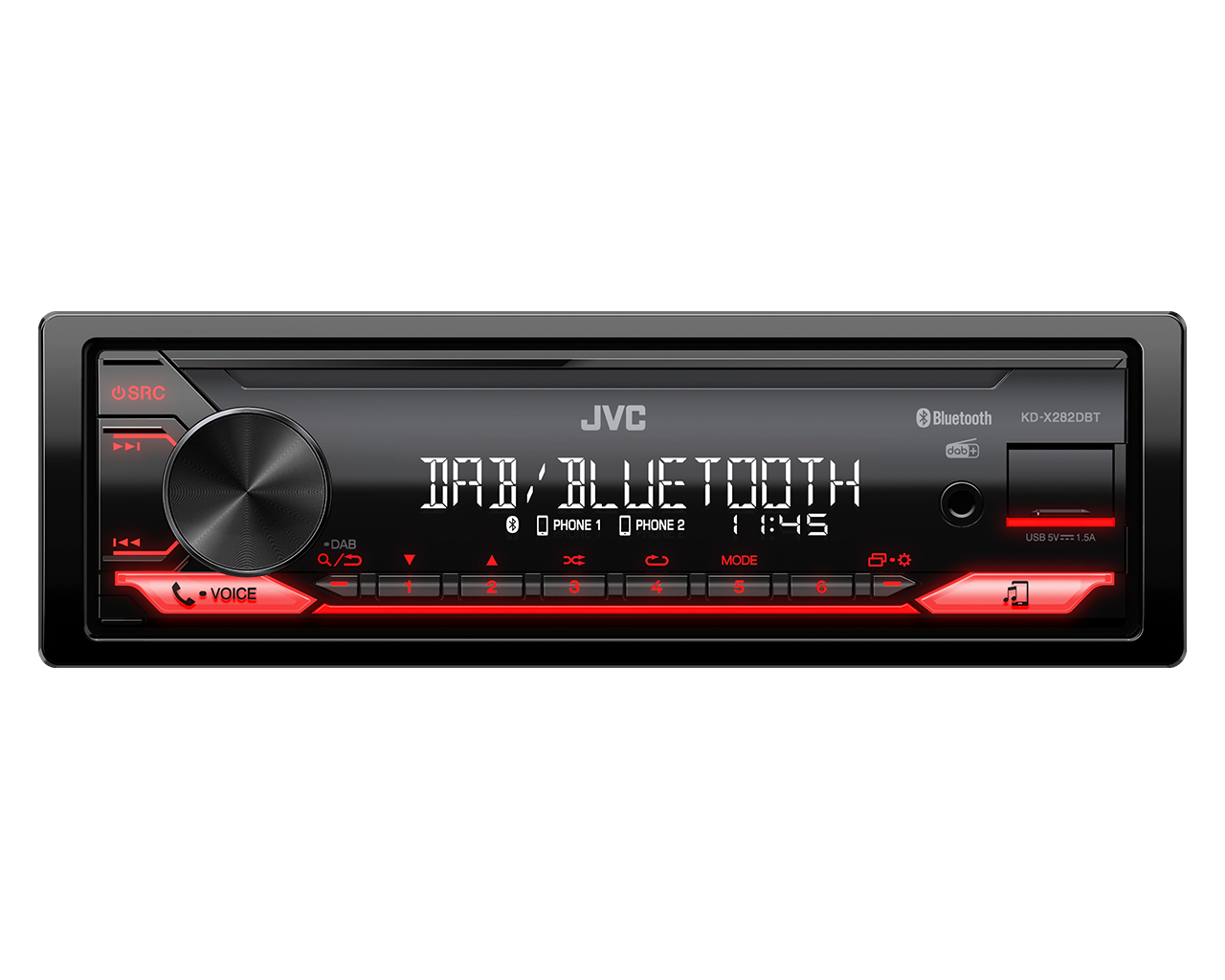 JVC KD X282DBT Auto Media Receiver Schwarz 200 W Bluetooth PC-Zubehoer