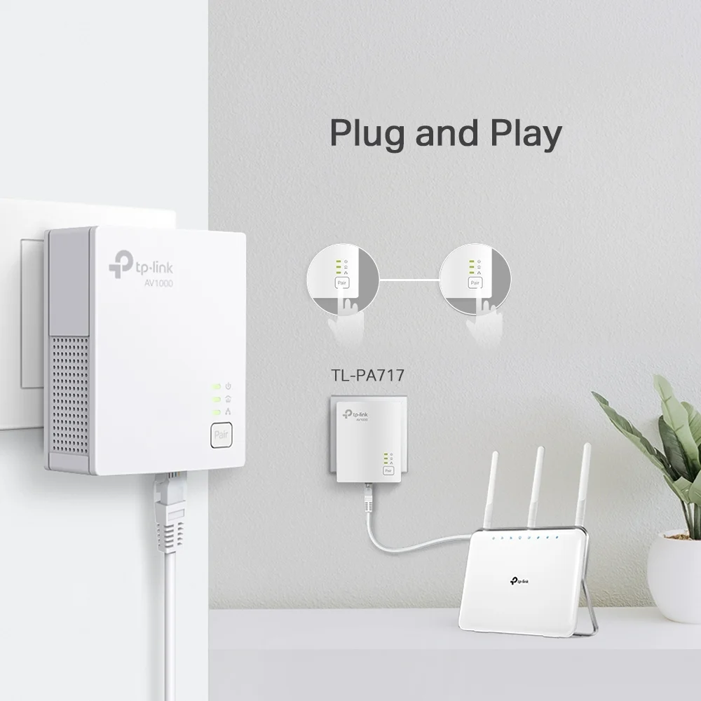 TP Link AV1000 Gigabit Powerline Starter Kit Netzwerk