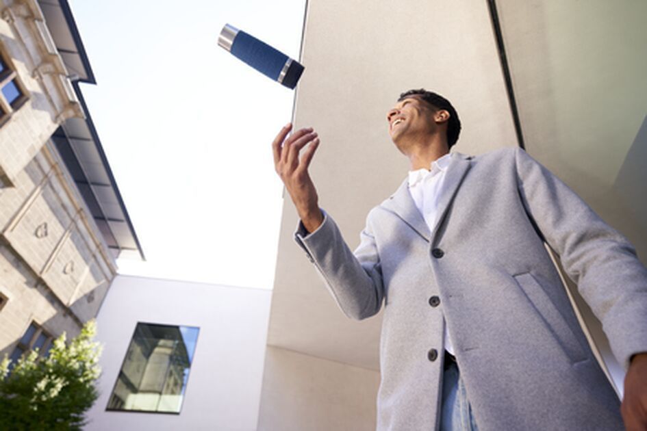 Emsa Isolierbecher Travel Mug  0 5 Liter  dunkelblau Zubehoer Kaffeemaschinen