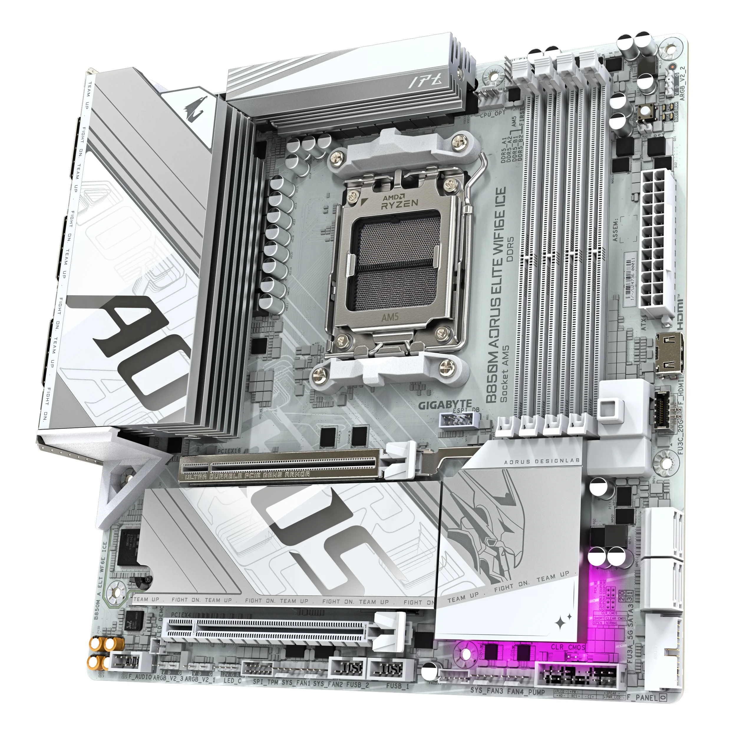 GIGABYTE B850M AORUS ELITE WIFI6E ICE Motherboard   AMD Ryzen 9000 Series CPUs  12 2 1 Phasen Digital VRM  bis zu 8200MHz DDR5  OC   1xPCIe 5 0   1xPCIe 4 0 M 2  2 5 LAN  WIFI 7  USB 3 2 Gen 2 PC-Zubehoer