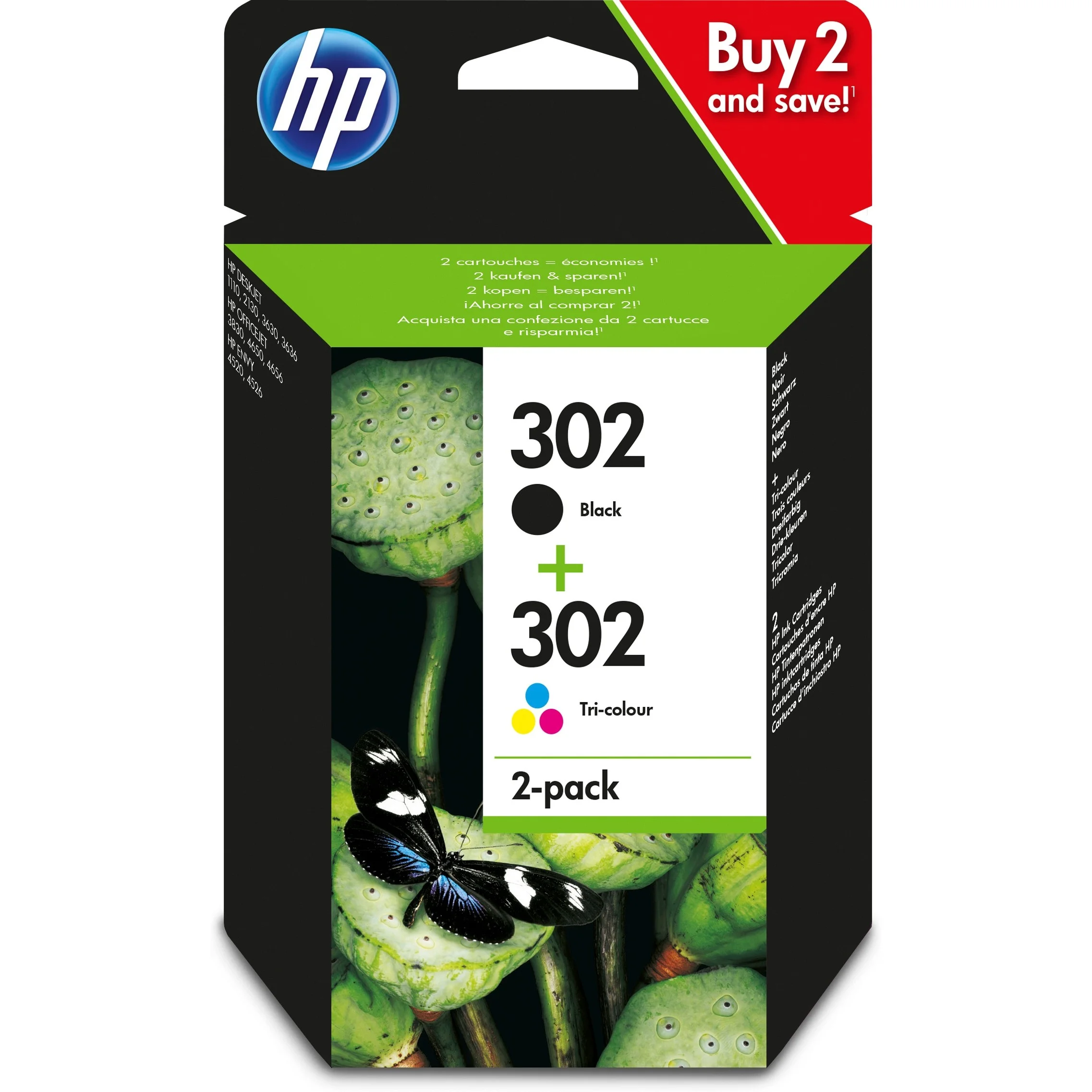 Hewlett Packard HP X4D37AE Combo 2 Pack BK Color No  302 Drucker & Scanner