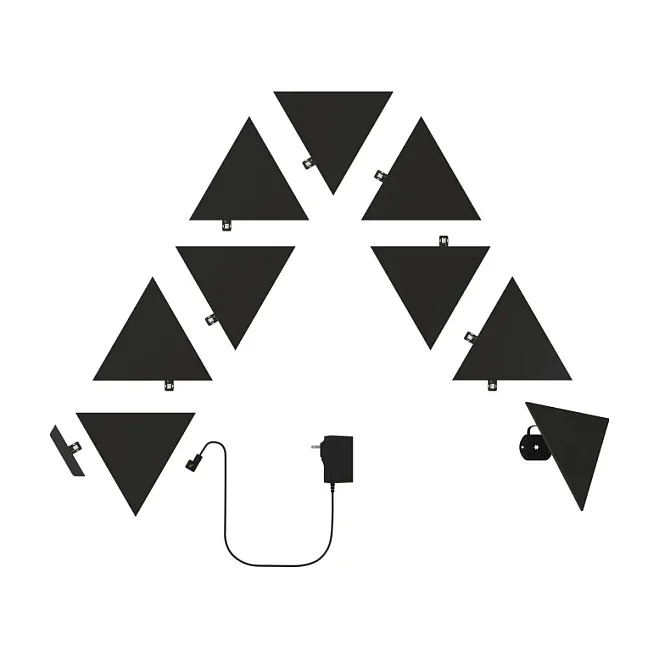 Nanoleaf Shapes Triangles Ultra Black Edition Starter Kit 9er Pack   Smarte LED Lichter   App Steuerung   Farbwechsel Dekoleuchten Smart Home Starter-Sets
