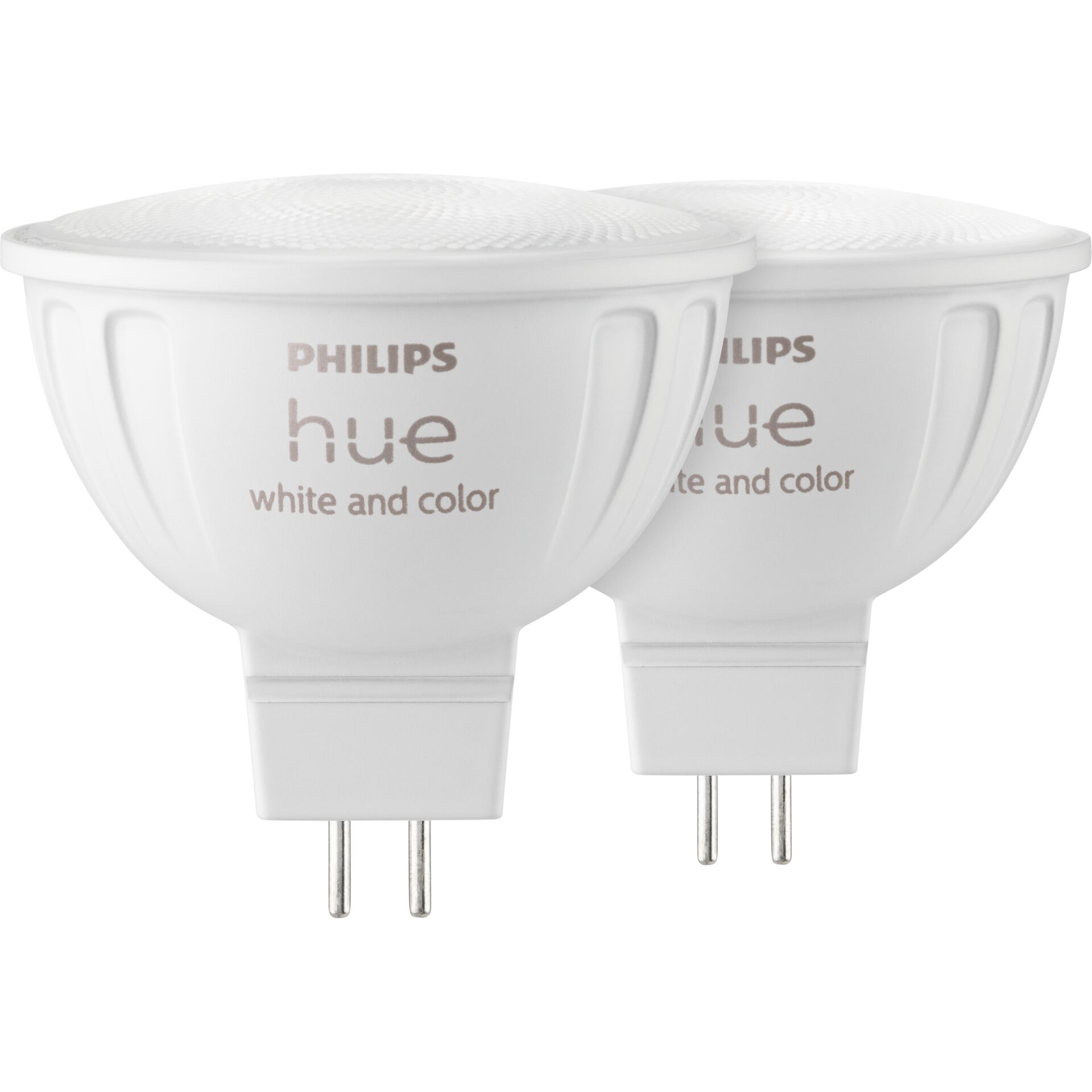 Philips Hue LED MR16 Set 2 Stueck   400 Lumen   Weiss Farbtemperatur   Smart Lampe Leuchtmittel