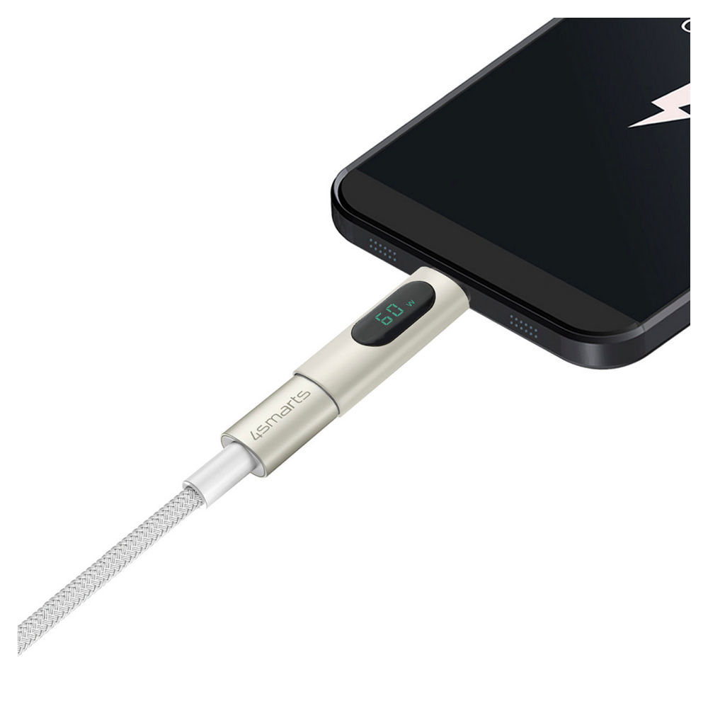 4SMARTS USB C Kabelset PremiumCord 60W  weiss silber PC-Zubehoer