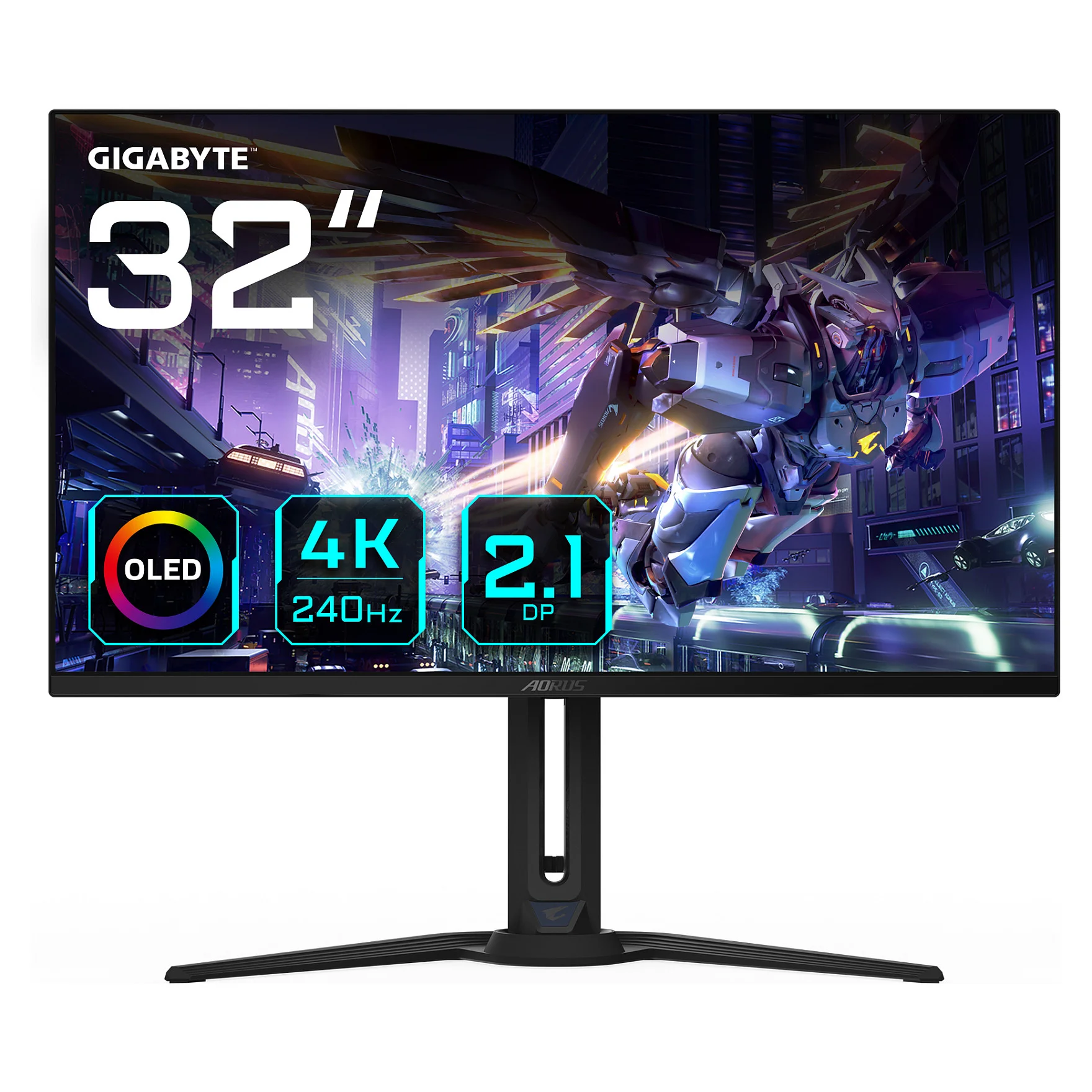 GIGABYTE AORUS FO32U2P 32  OLED Gaming Monitor   3840 x 2160  UHD   240Hz  0 03ms  250 cd m   KVM  FreeSync Premium Pro  DisplayHDR True Black 400  DisplayPort 2 1 Monitore