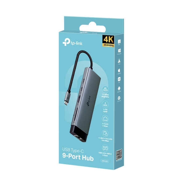 TP Link UH9120C USB C 9 Port Hub   9x USB C   Kompatibel mit Mac   Windows Netzwerk