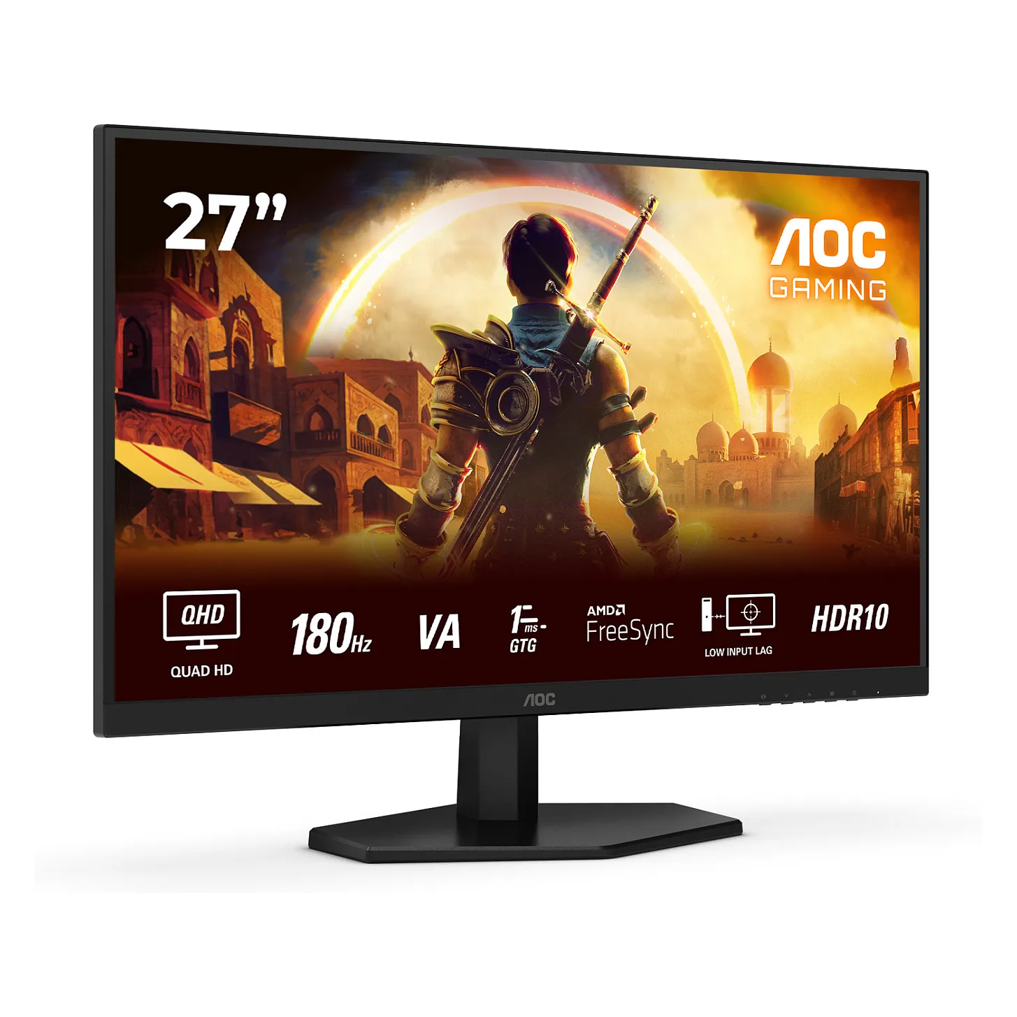 AOC 68 6 cm 27Zoll  2560 1440  27G42XNE 16 9 QHD Fast VA 0 5 ms 180 Hz HDMI DisplayPort VESA Black Monitore