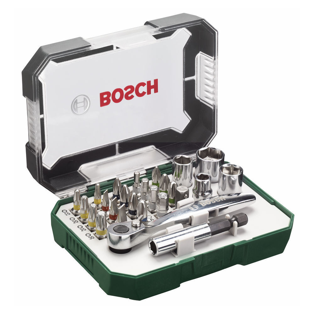 Bosch Schrauberbit Set mit Ratsche  26 tlg  Bohrer & Schrauber