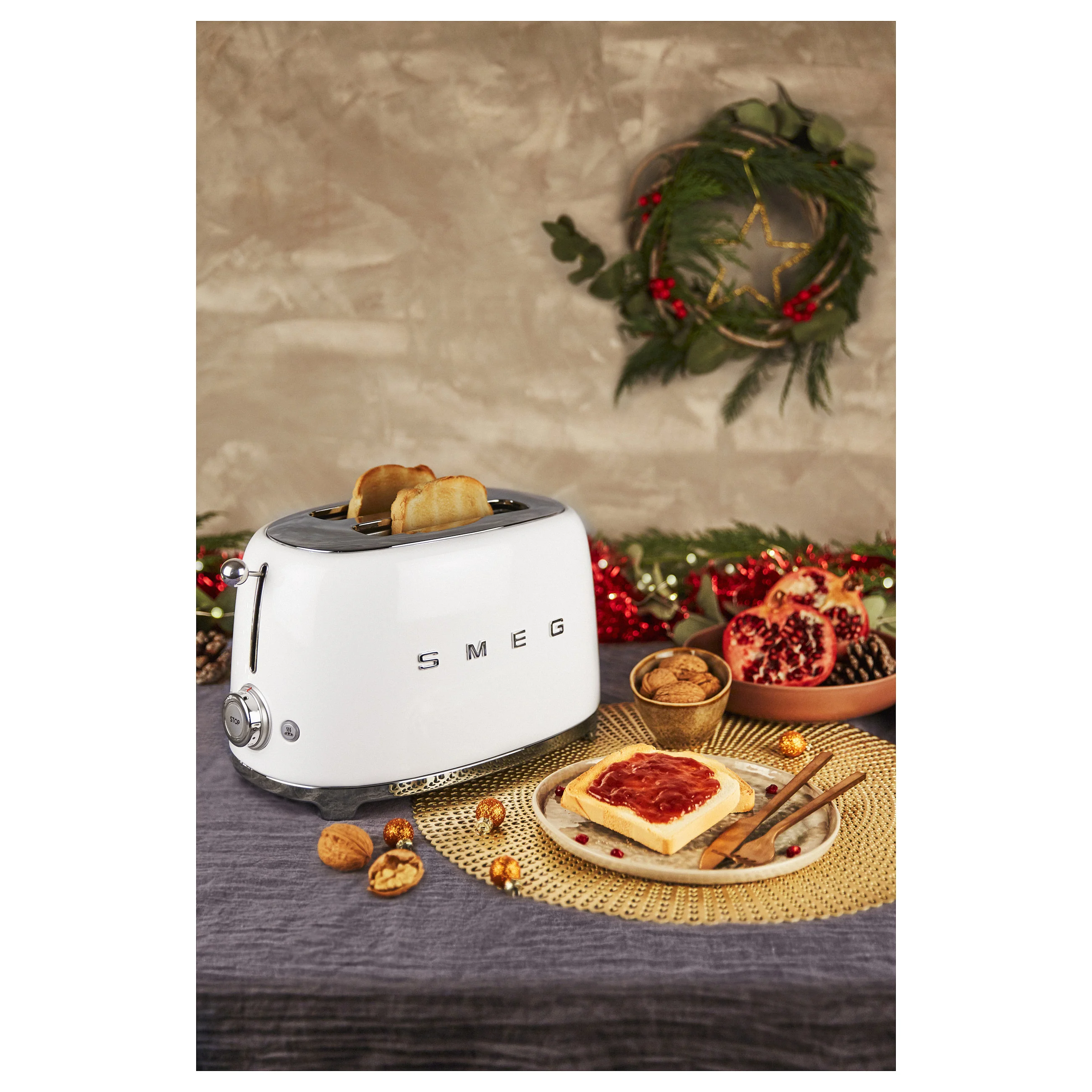 SMEG tsf01wheu 2 scheiben toaster weiss Kuechenkleingeraete